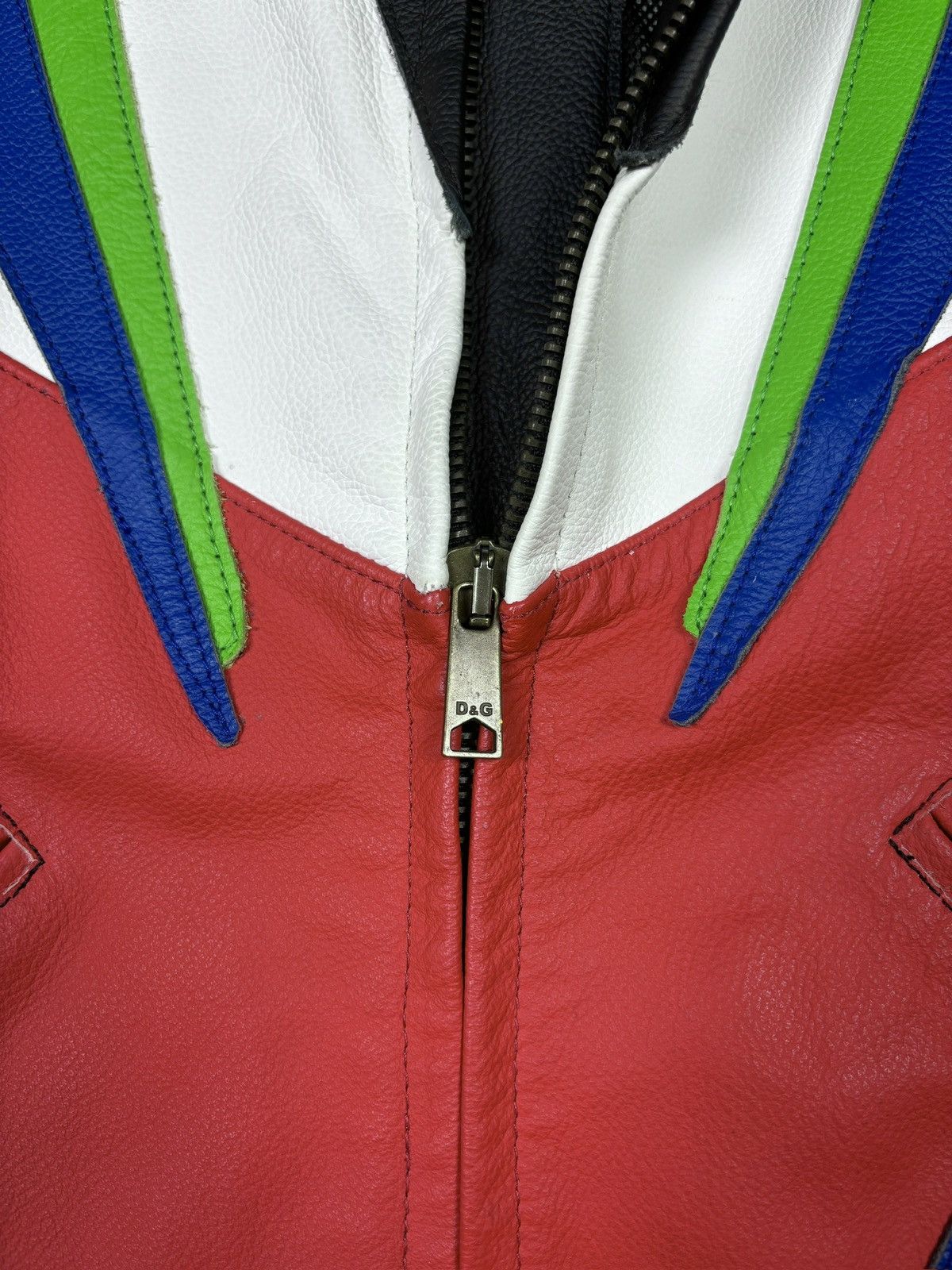 Dolce & Gabbana 2000s Dolce & Gabbana Multicolor Moto Jacket Size US S / EU 44-46 / 1 - 7 Thumbnail
