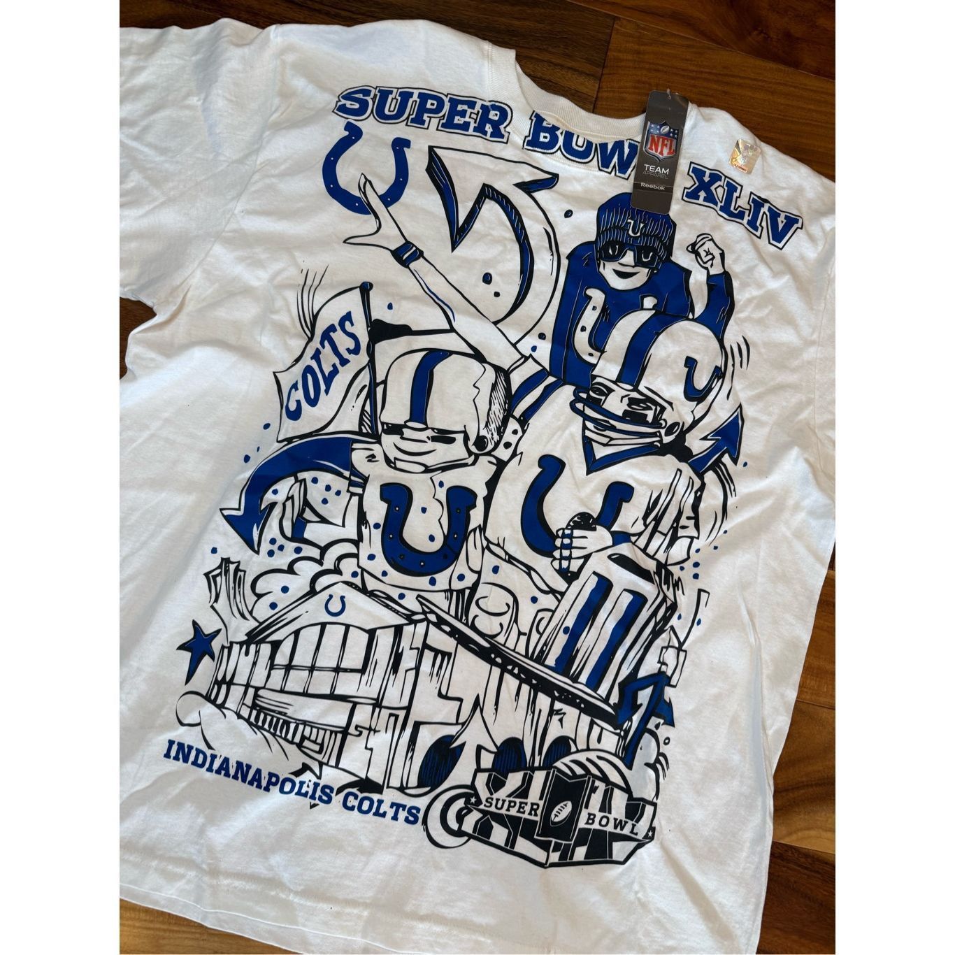 Reebok NWT XL Indianapolis Colts NFL Super Bowl XLIV Fan Mania Grap Size US XL / EU 56 / 4 - 2 Thumbnail