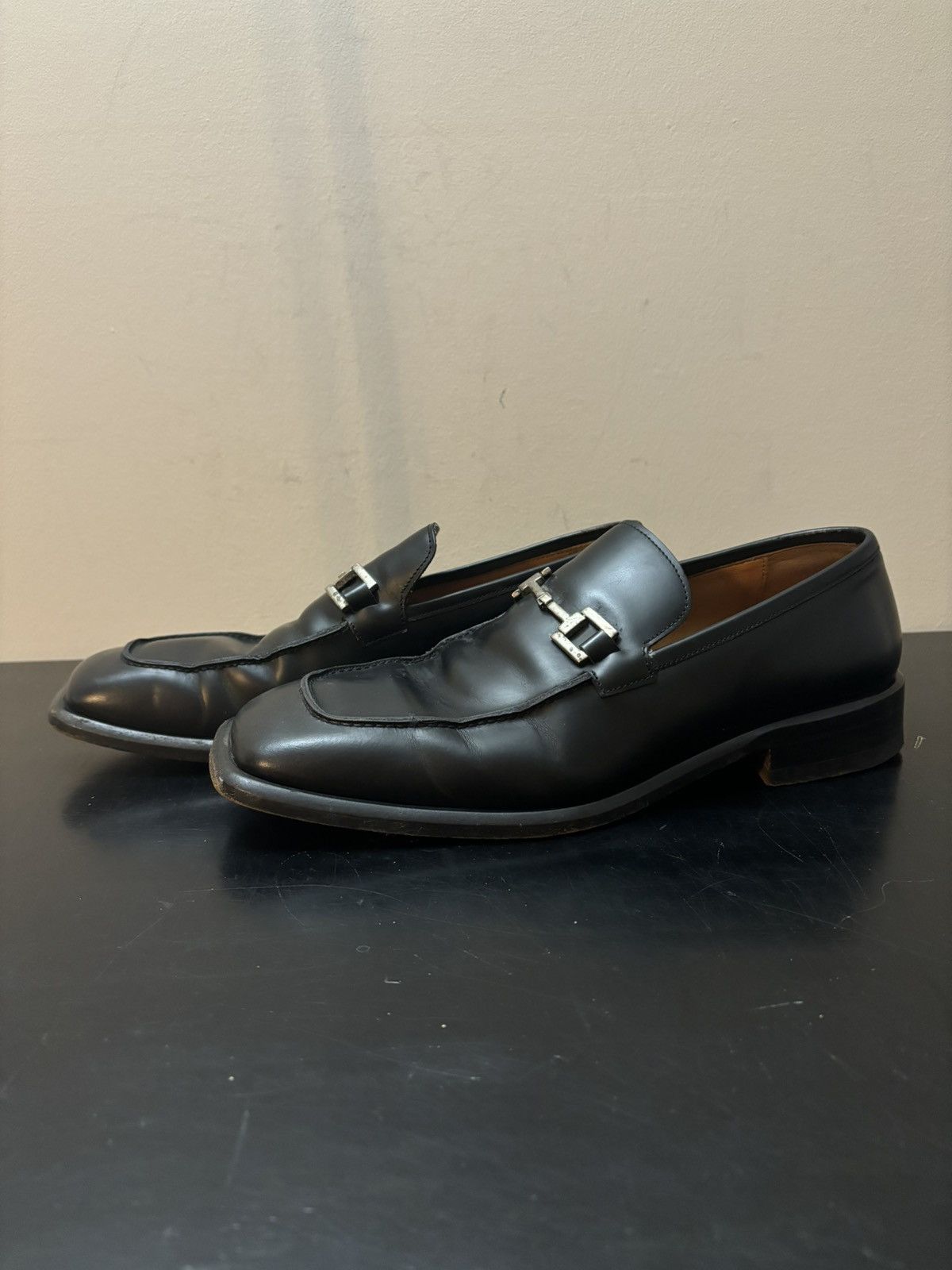 Gucci Gucci Vintage Horsebit Square Toe Loafers Black Size US 9.5 / EU 42-43 - 1 Thumbnail