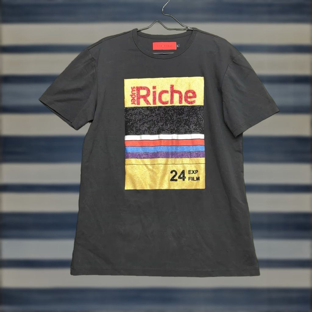 Vintage Vie+Riche Shirt Mens Large Black Gemstone Graphic Print Cotton Streetwear y2k Size US L / EU 52-54 / 3 - 1 Thumbnail