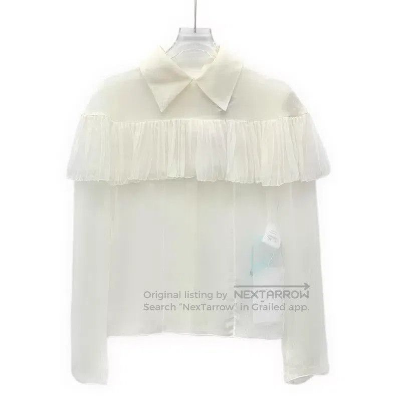 Chanel Chanel Castle Series Beige Ruffle Lace Silk Lapel Long-sle Size XS / US 0-2 / IT 36-38 - 1 Thumbnail