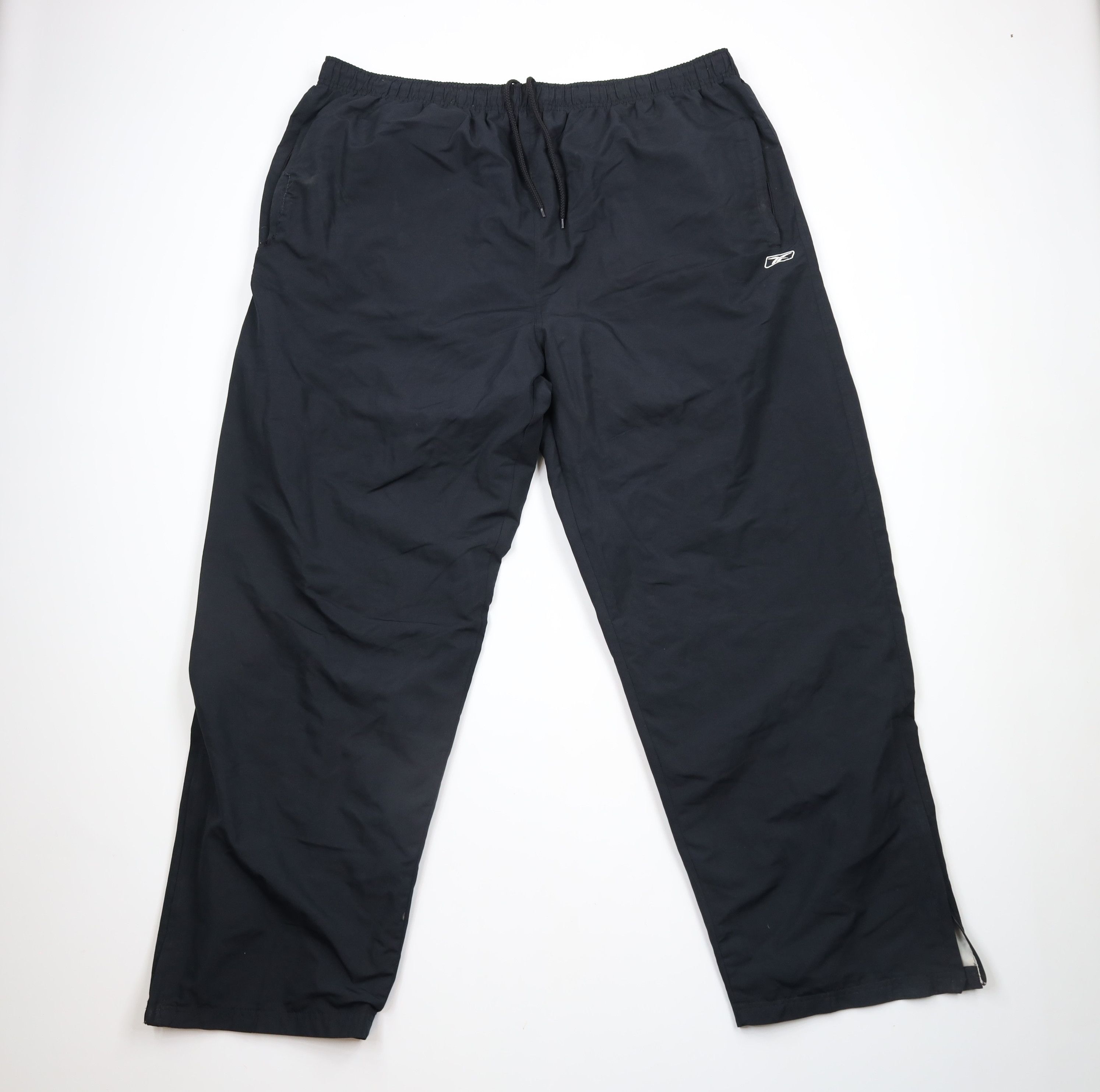 Reebok × Vintage Vintage 90s Reebok Lined Classic Logo Wide Leg Pants Black Size US 42 / EU 58 - 1 Thumbnail
