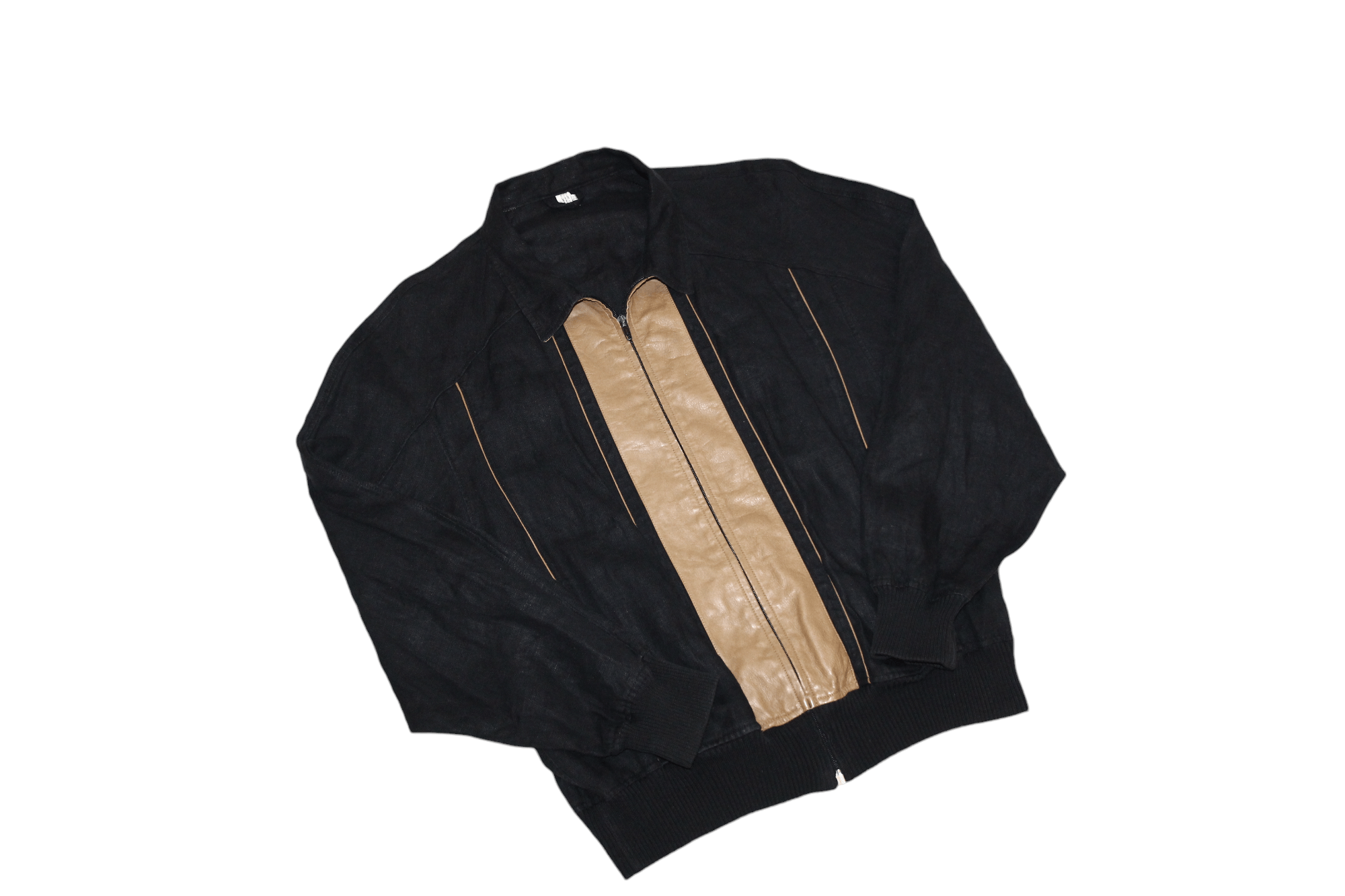 Kiton 🔥Schiatti & Co. luxury design raw linen leather trim bomber Size US M / EU 48-50 / 2 - 8 Thumbnail