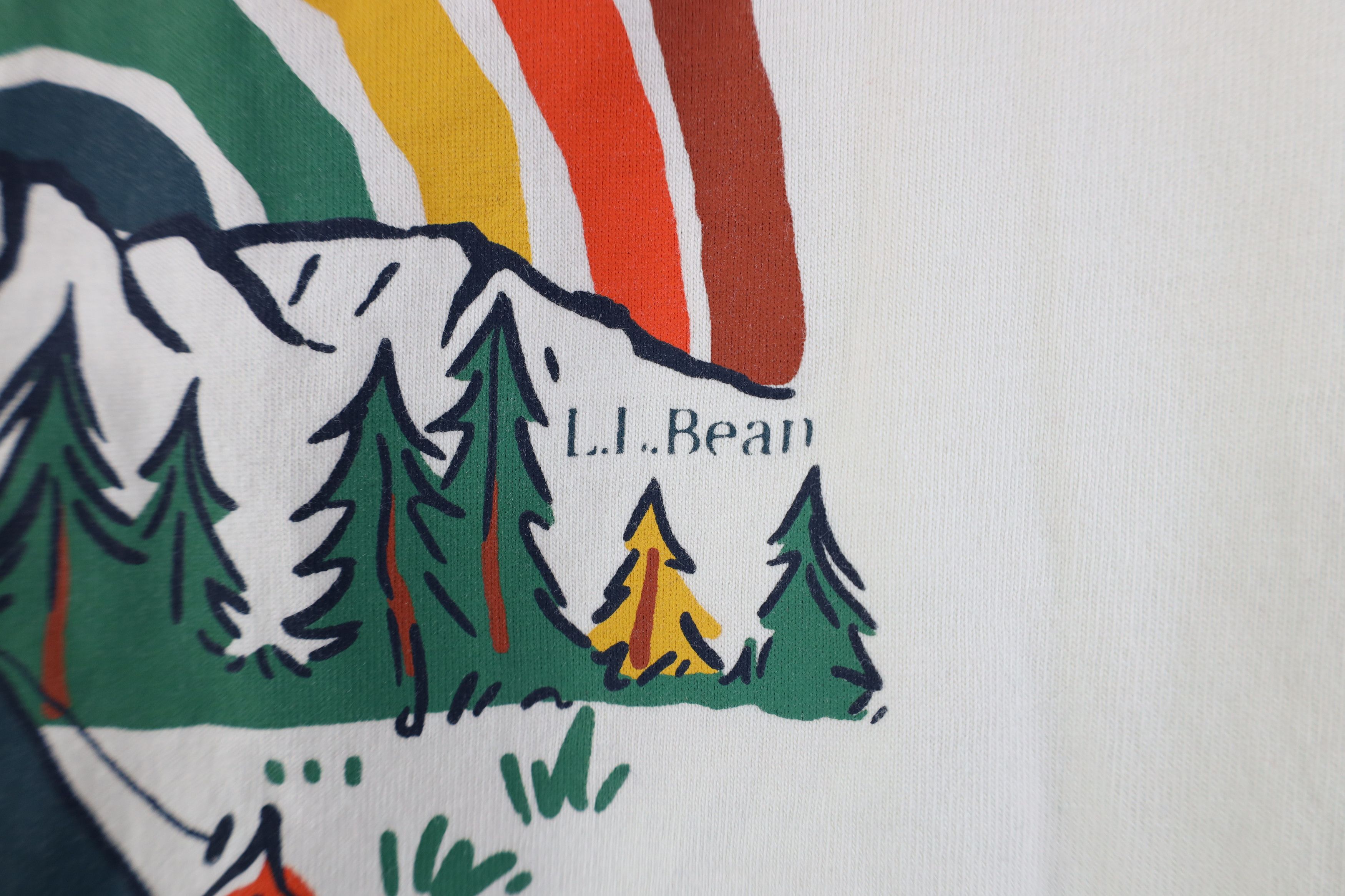 L.L. Bean LL Bean Rainbow Camping Short Sleeve T-Shirt Cream Cotton Size S / US 4 / IT 40 - 5 Thumbnail