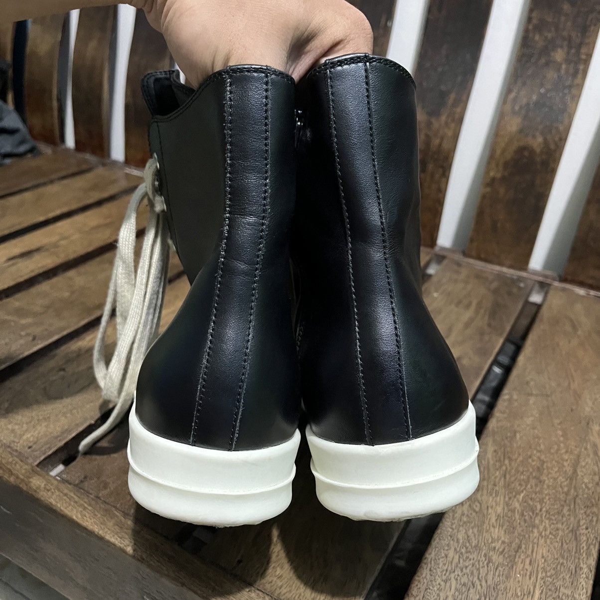 Rick Owens Rick Owens leather ramones sneaker Size US 12 / EU 45 - 12 Thumbnail