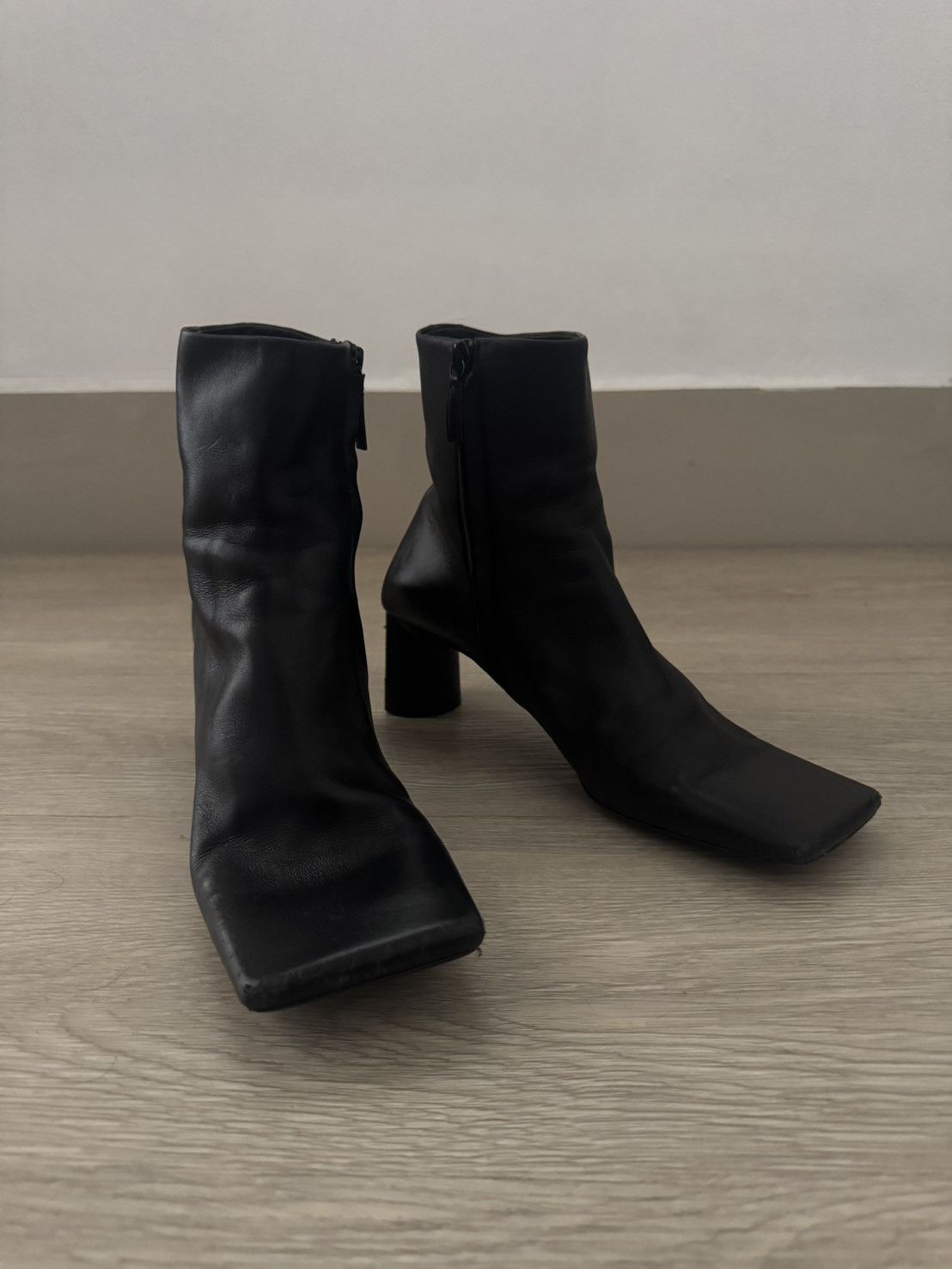 Balenciaga Balenciaga Boots Carrera lux leather Side zip square toe Size US 7 / IT 37 - 1 Thumbnail