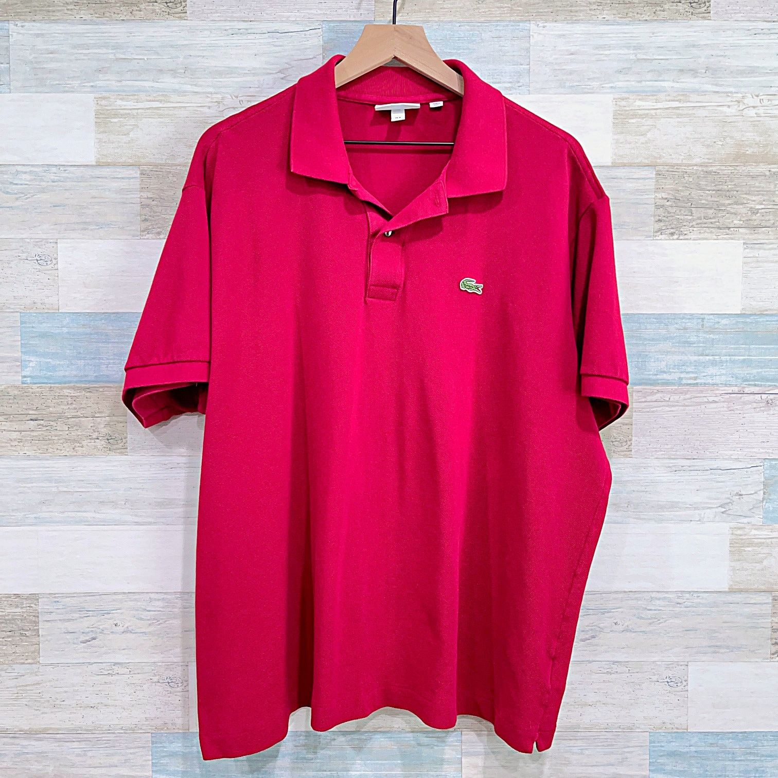 Lacoste Short Sleeve Rugby Polo Shirt Red Classic Fit 4XL