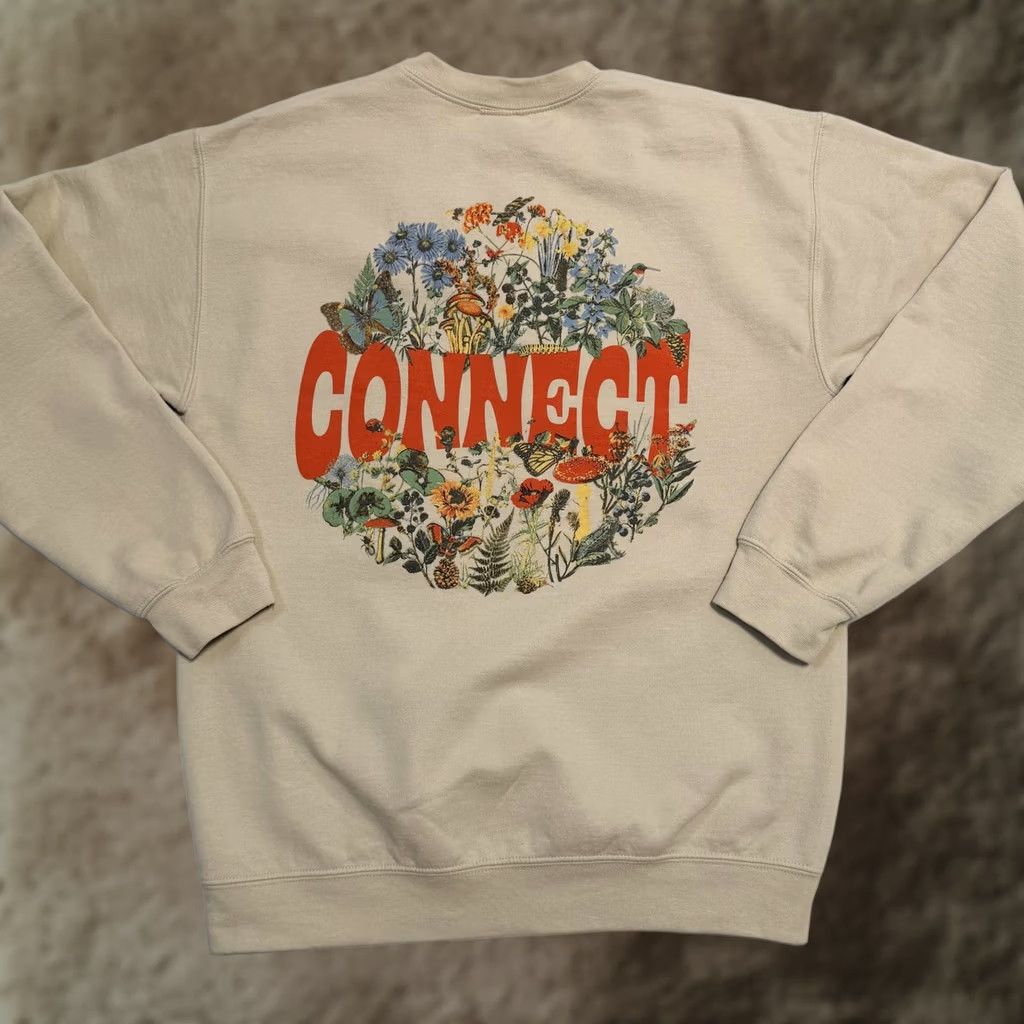 Vintage Lonely Ghost Sweatshirt Mens Medium Beige Connect Graphic Crewneck Pullover Size US M / EU 48-50 / 2 - 1 Thumbnail