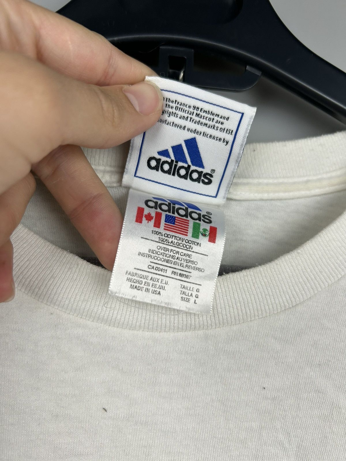 Vintage Vintage Adidas France 1998 T shirt United States Size US L / EU 52-54 / 3 - 4 Thumbnail