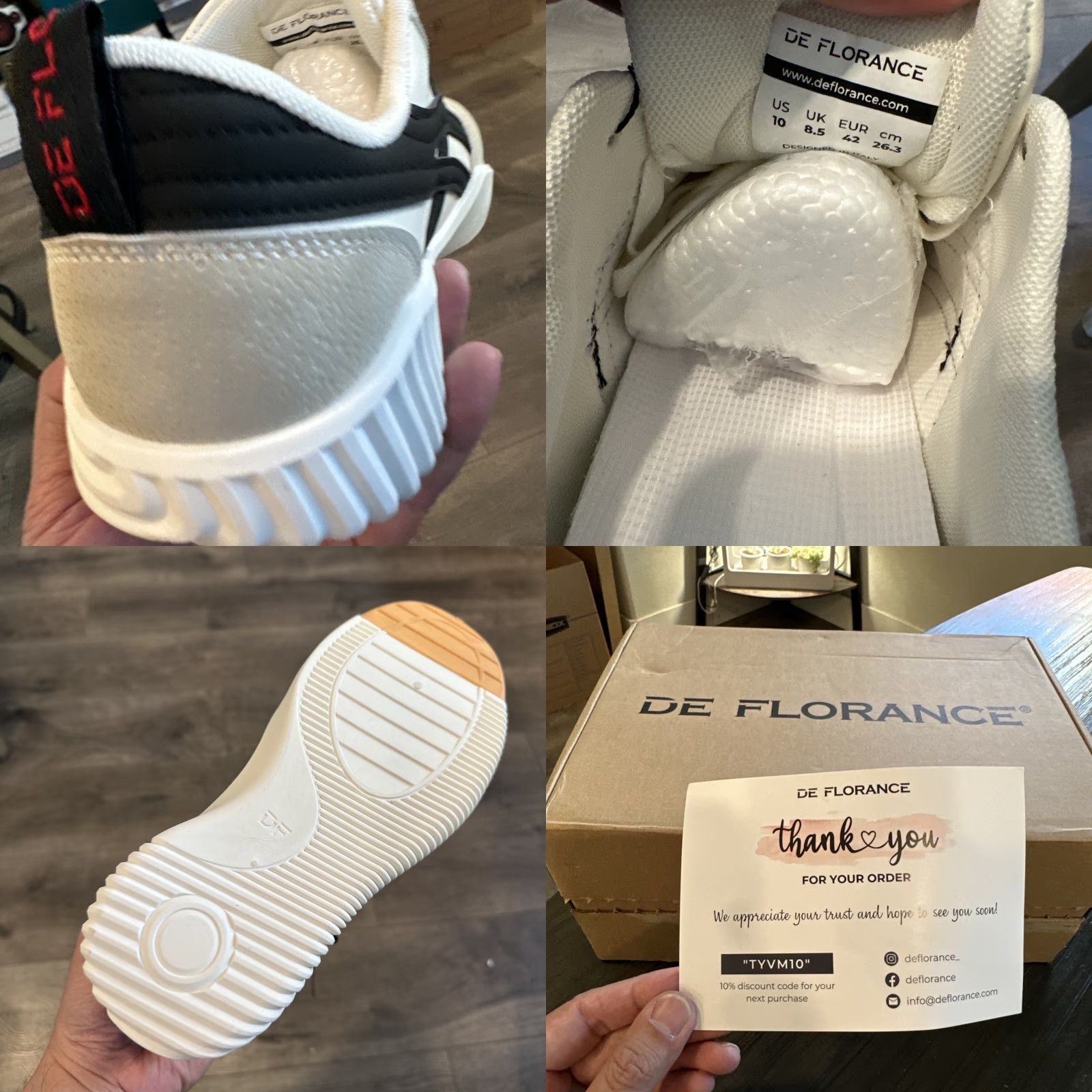 Vintage VINTAGE De Florance Sneaker Women White Black 10 US - Low Top Lace Up Lightweight Athletic Casual Workwear 90s Theme? Size US 10 / IT 40 - 8 Thumbnail