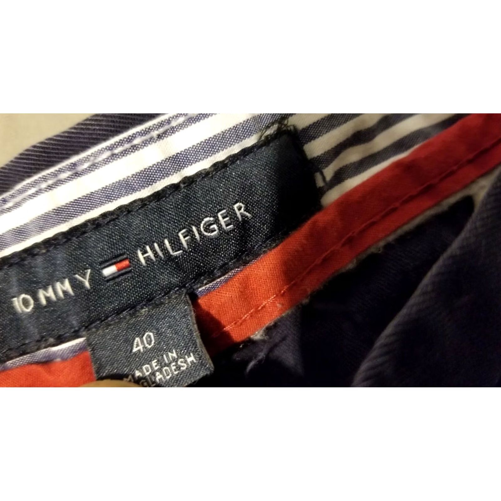 Tommy Hilfiger Mens Tommy Hilfiger Shorts 40 Khaki Cotton Chino Navy Blue Size US 40 / EU 56 - 4 Thumbnail