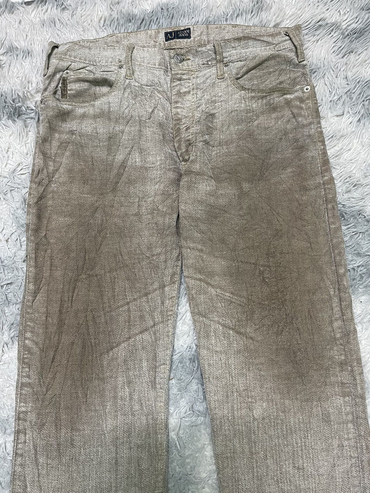 Emporio Armani 90s EMPORIO ARMANI MUD WASH DENIM JEANS RARE DESIGN Size US 34 / EU 50 - 4 Thumbnail