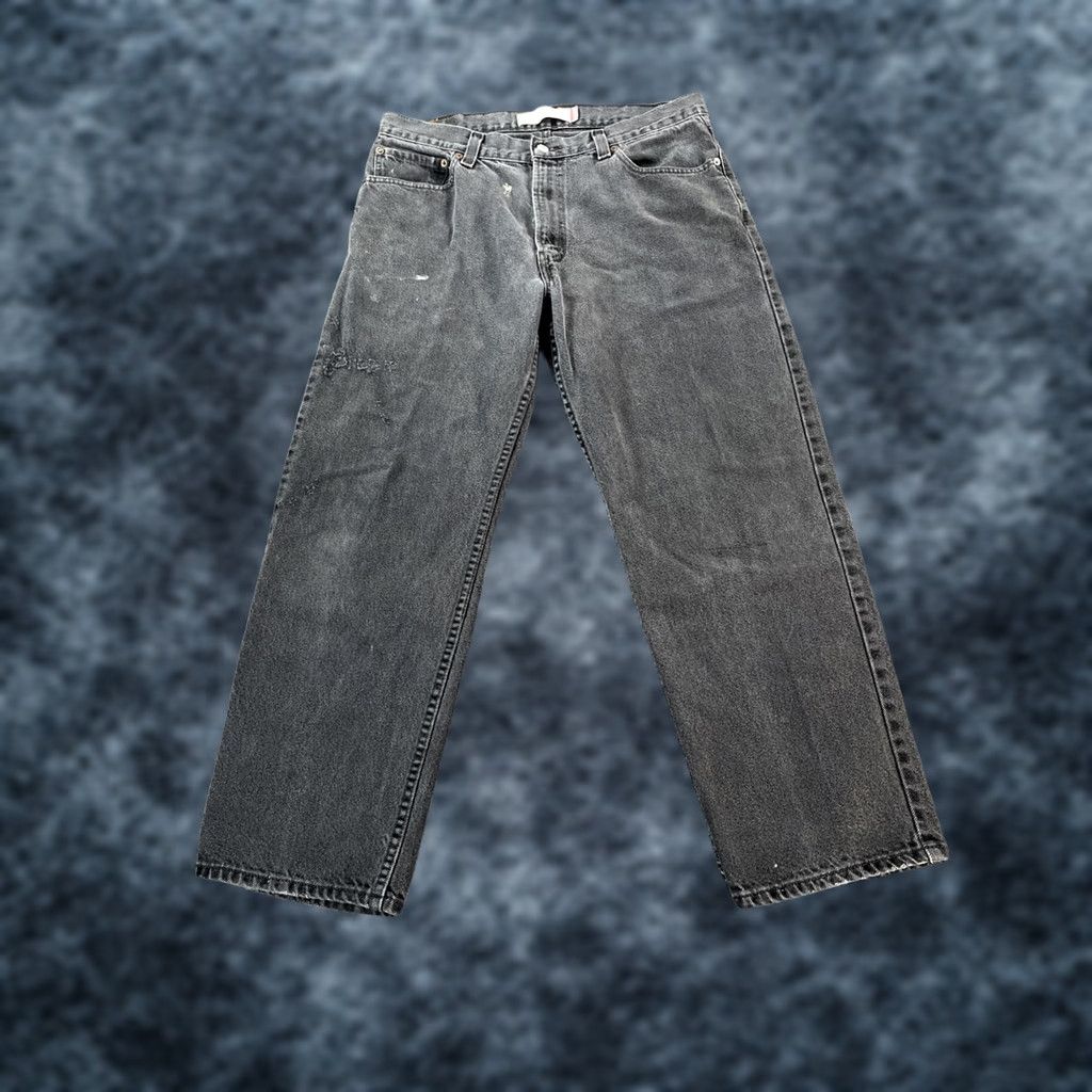 Levi's VINTAGE Levi’s 550 Jazz? No, correct: Levi’s 550 Jeans 36x28 Black Distressed 90s Men’s Denim Straight Relaxed Regular Inseam 30in Baggy Y2K Baggy? Size US 36 / EU 52 - 1 Thumbnail