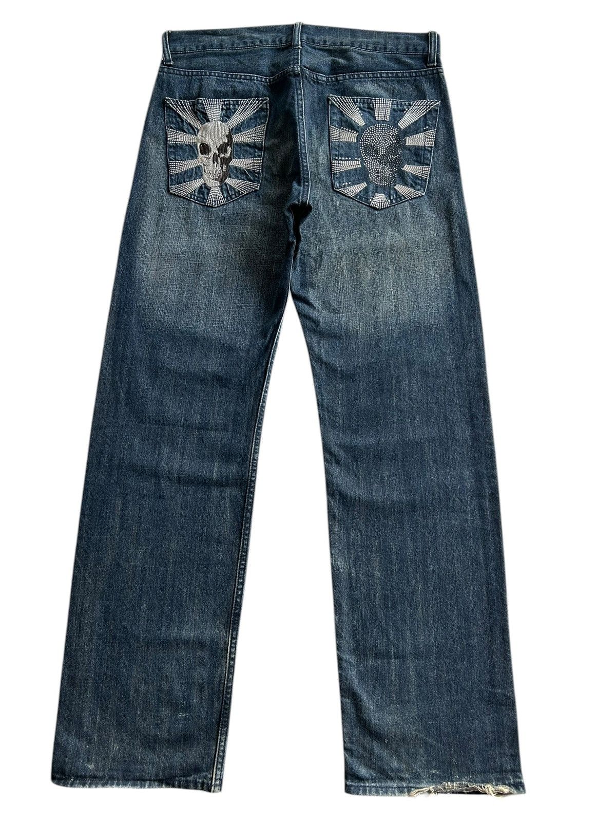 Kapital Vintage Skull Japanese Punk Style Distressed Denim jeans Size US 34 / EU 50 - 2 Thumbnail
