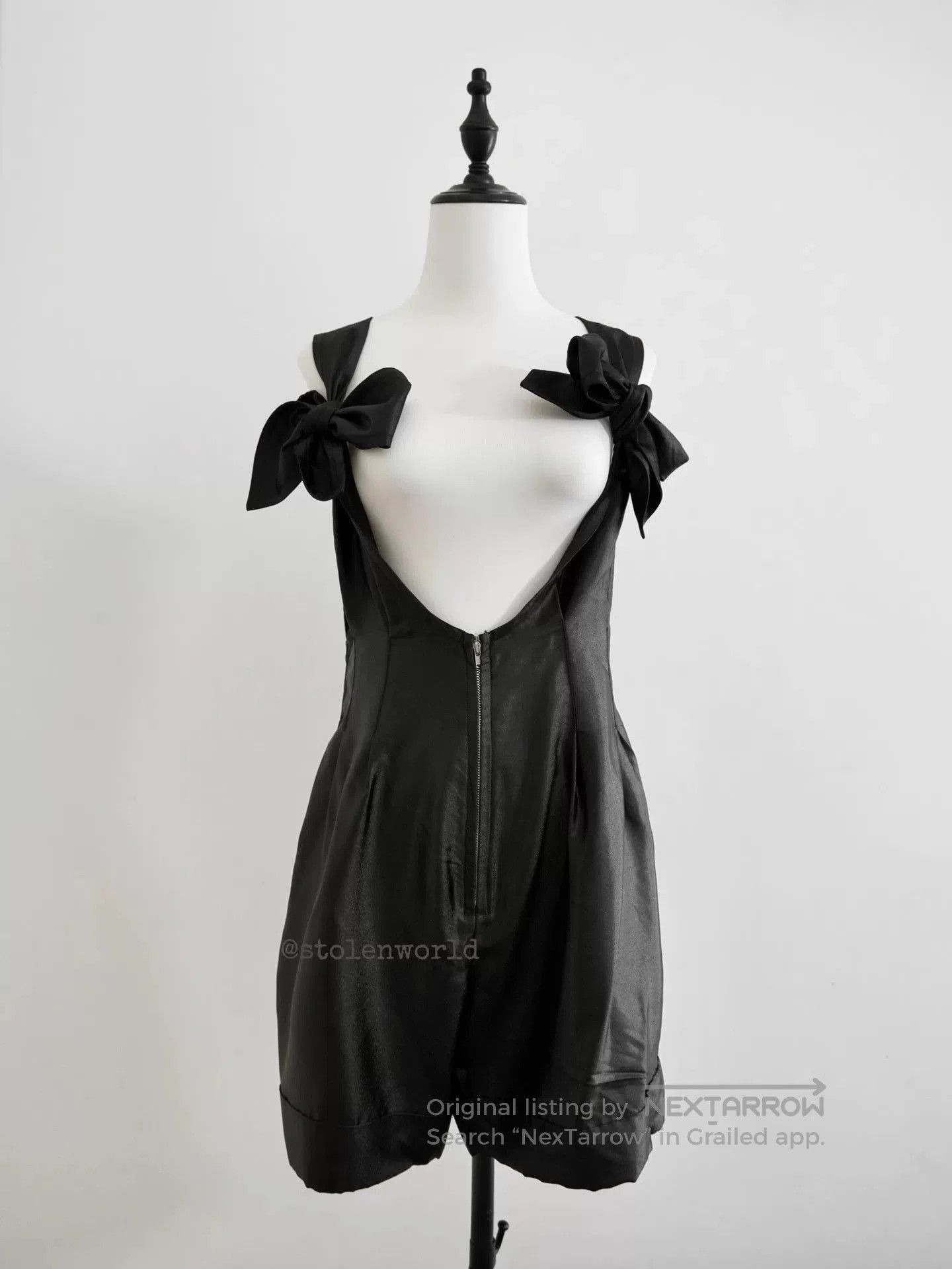 Limi Feu black bow tie jumpsuit with adjustable straps. Size S / US 4 / IT 40 - 1 Thumbnail