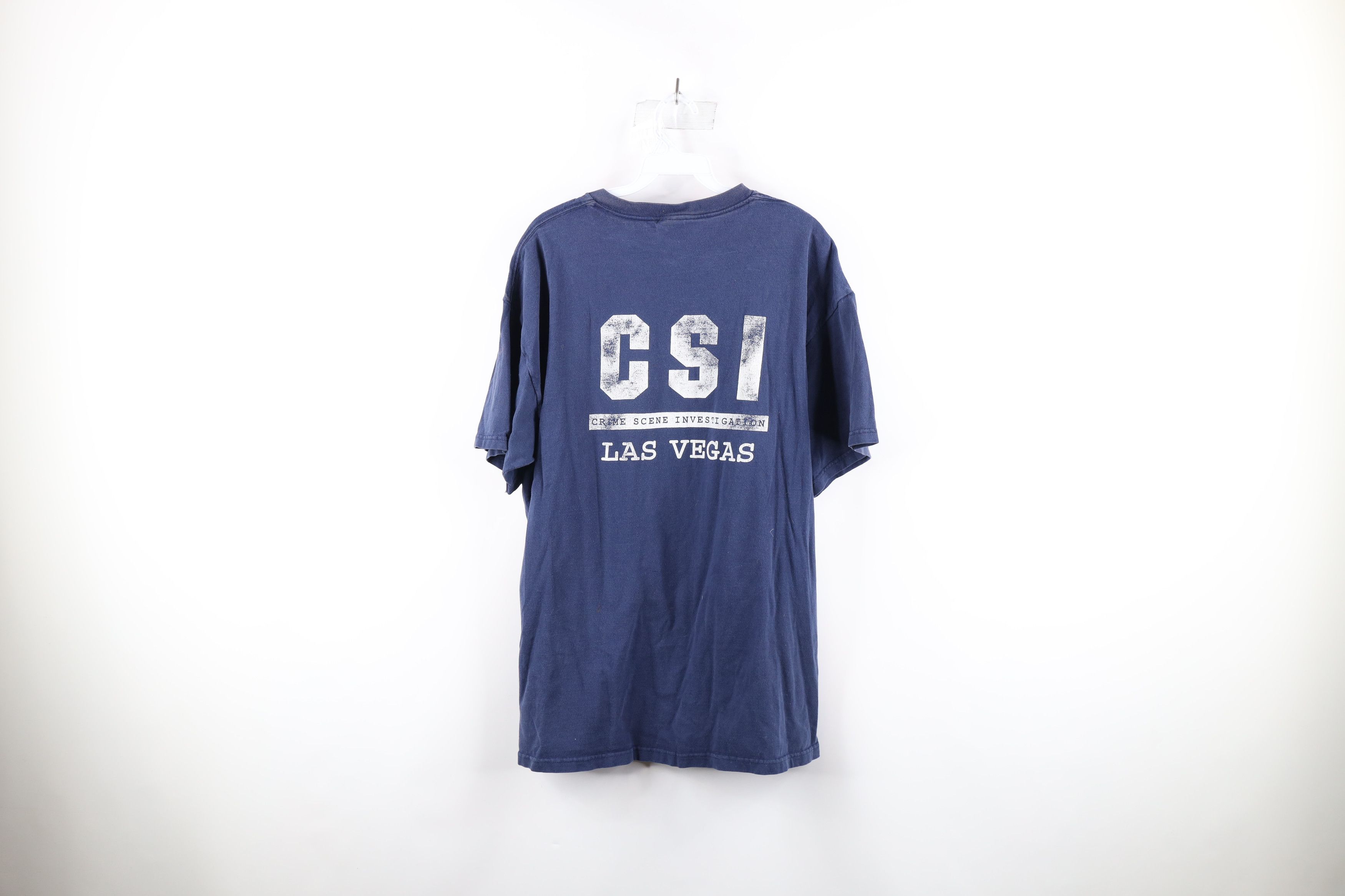Vintage Vintage Out CSI Las Vegas Short Sleeve T-Shirt Blue Cotton Size US XL / EU 56 / 4 - 11 Thumbnail