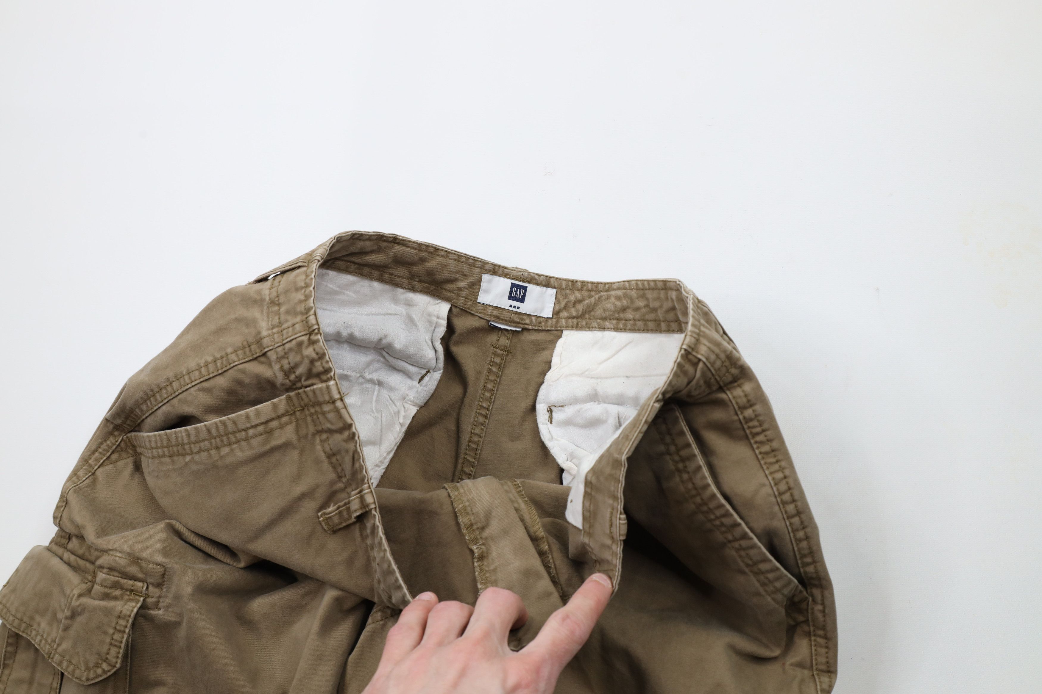 Gap × Vintage Vintage Gap Faded Wide Leg Dungaree Cargo Pants Beige Cotton Size US 34 / EU 50 - 7 Thumbnail