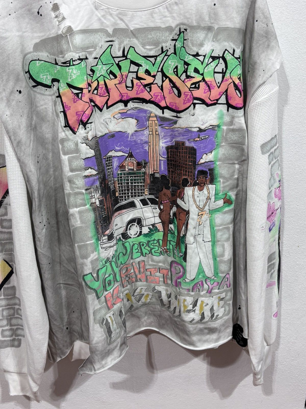 TRIPLE SEVENS Triple Sevens Player L/S White Tee Size US XXL / EU 58 / 5 - 4 Thumbnail