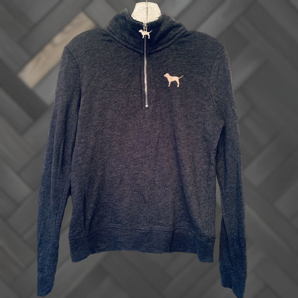 Victoria's Secret Victoria's Secret PINK Sweatshirt Women’s XS Gray 1/4 Zip Long Sleeve Size XS / US 0-2 / IT 36-38 - 1 Thumbnail