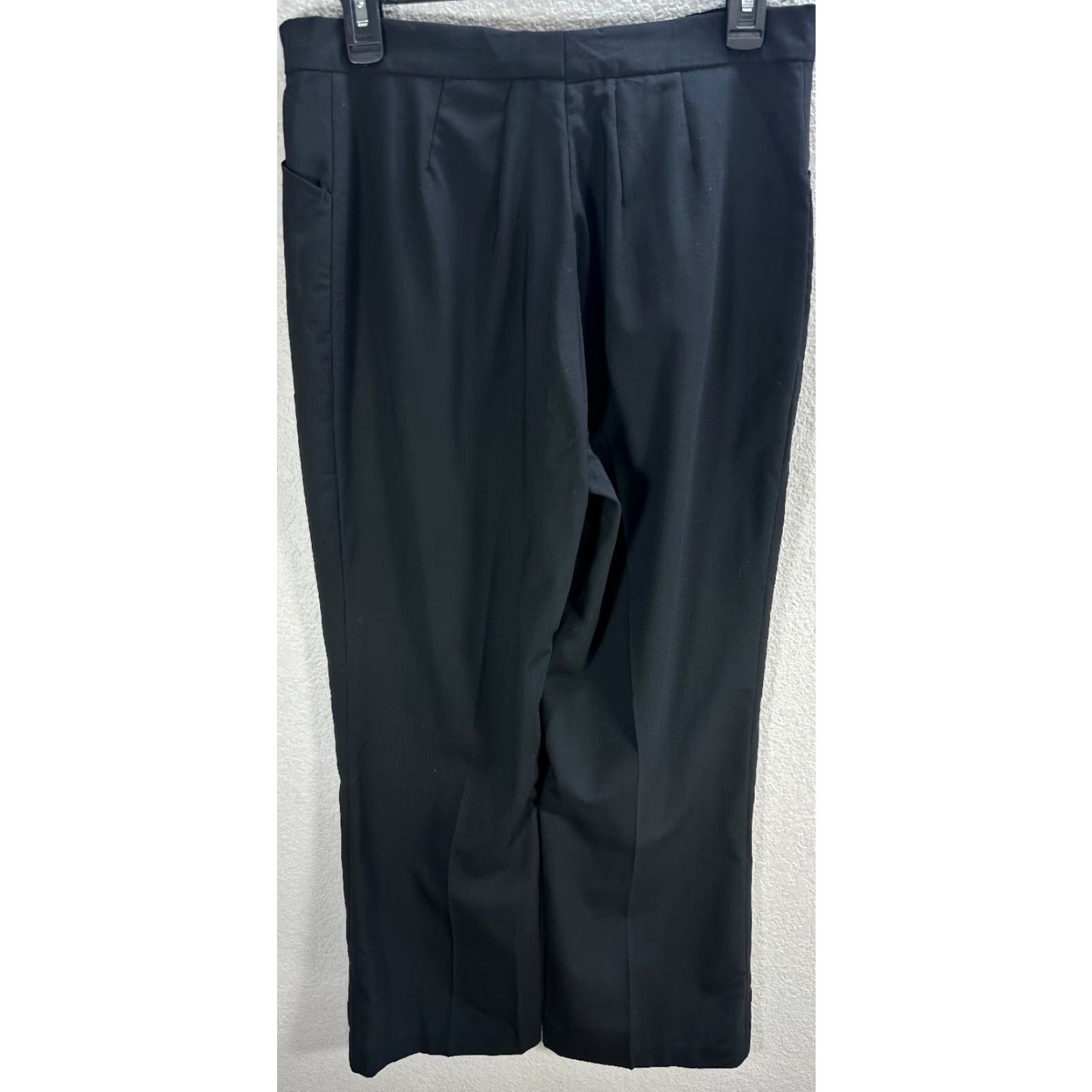 Vintage Gunex Women's Black Wide Leg Dress Pants Wool High Rise Sz 12 N/A Size 24" / US 00 / IT 34 - 4 Thumbnail