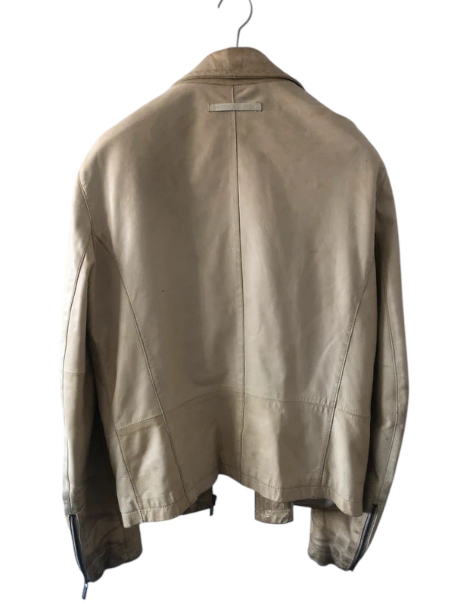 Jean Paul Gaultier Jean’s Paul Gaultier Beige Zip Leather Jacket, 1990s Size US L / EU 52-54 / 3 - 3 Thumbnail