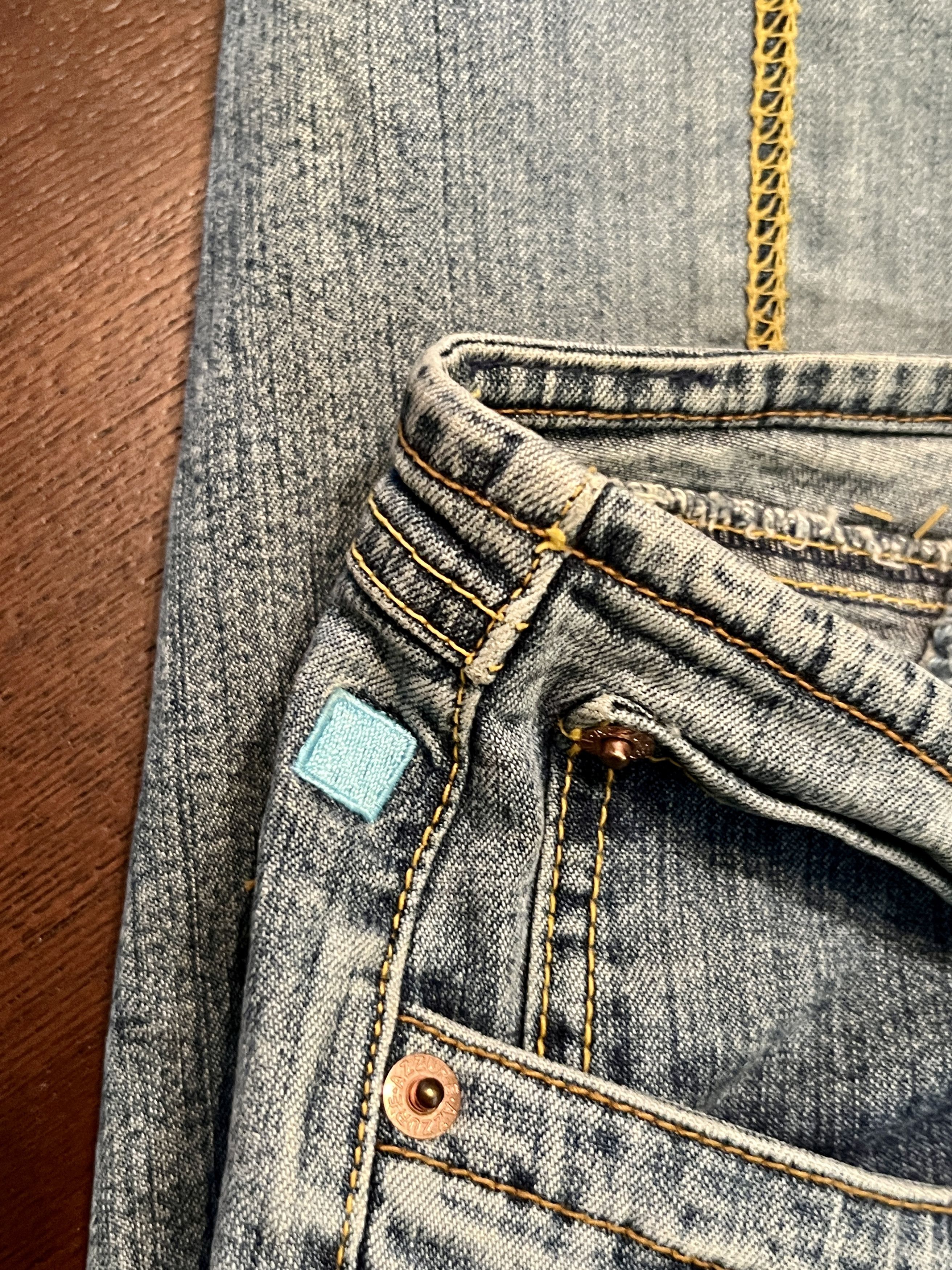 Vintage Azzure Denim Love Life Embroidered Y2K Jeans Size 31 Size 31" - 14 Thumbnail