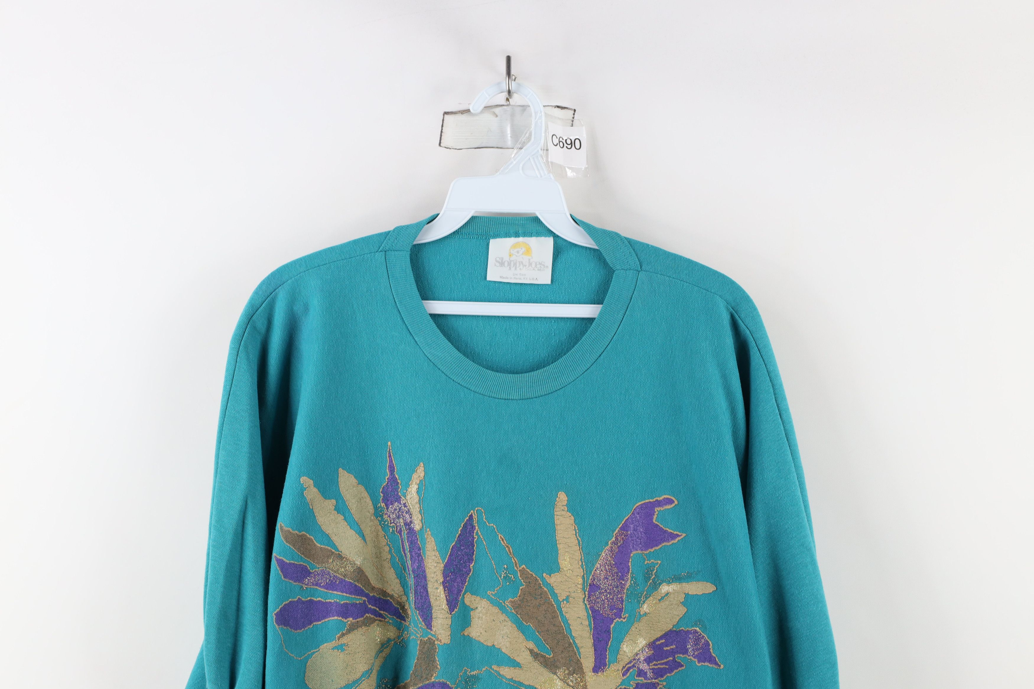 Vintage Vintage 80s 90s Streetwear Sleeve Flower Sweatshirt USA Size ONE SIZE - 2 Thumbnail