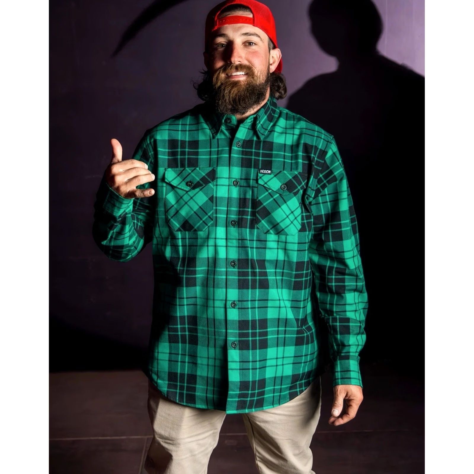 Vintage Dixxon Flannel The Bogus Flannel Shirt Men 2XL Green Black Plaid Button-Up Long Sleeve Modern Metal Theme Regular Collar Down Size US XXL / EU 58 / 5 - 7 Thumbnail