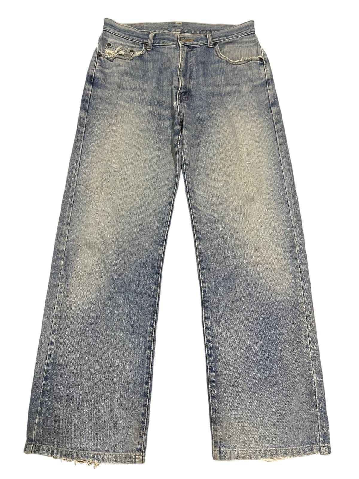 Vintage Japanese Brand Blue Wash Baggy Style Jeans