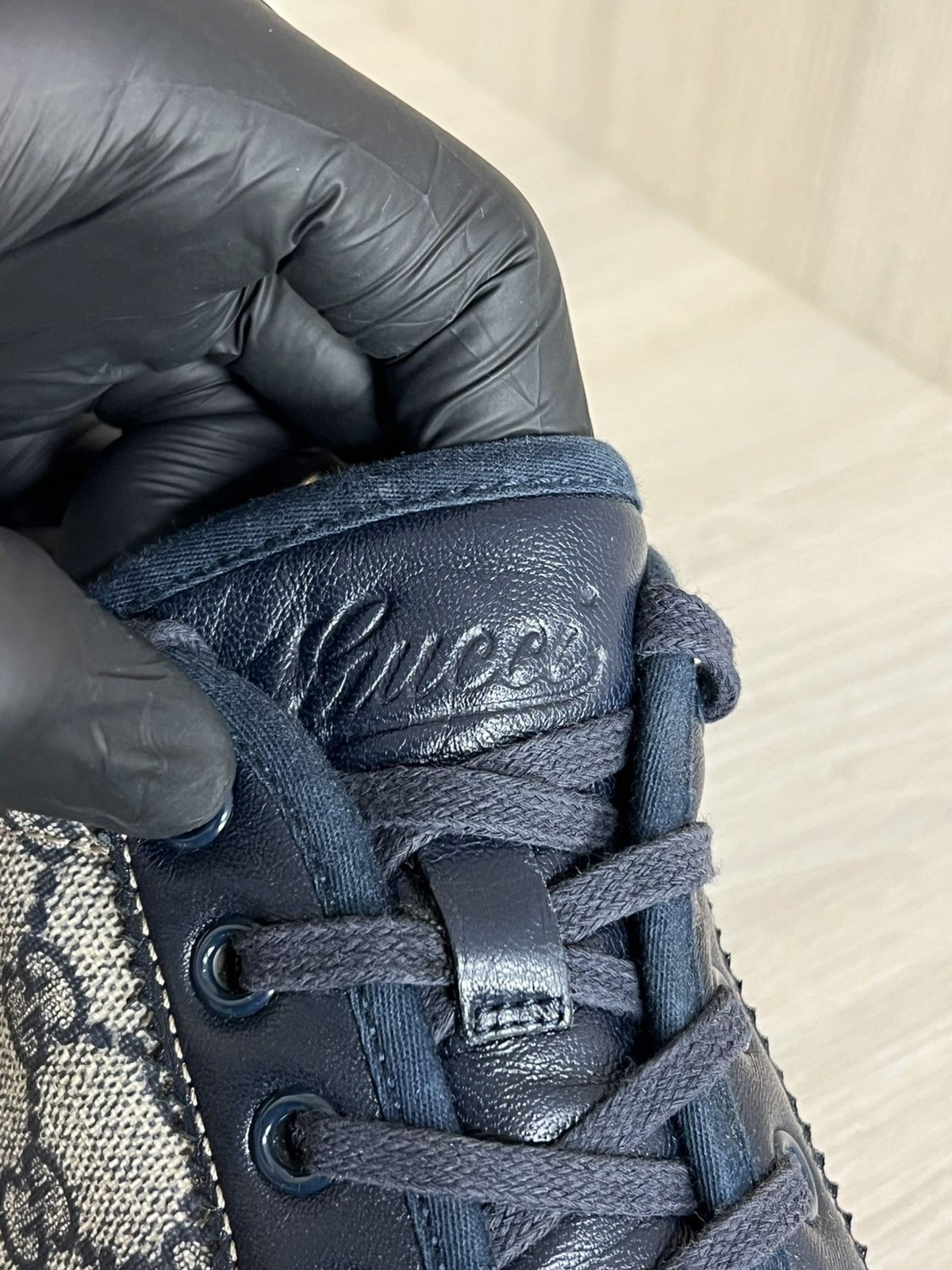 Gucci Gucci GG Supreme Monogram Canvas Sneakers Navy Suede Size US 9.5 / EU 42-43 - 16 Thumbnail