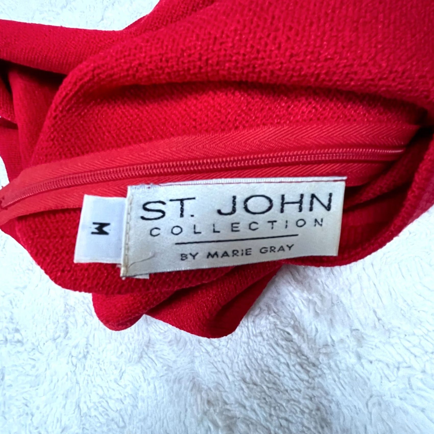St. John St. John Collection by Marie Gray Mock Neck Sleeveless Knit Sweater Red Medium Size M / US 6-8 / IT 42-44 - 7 Thumbnail