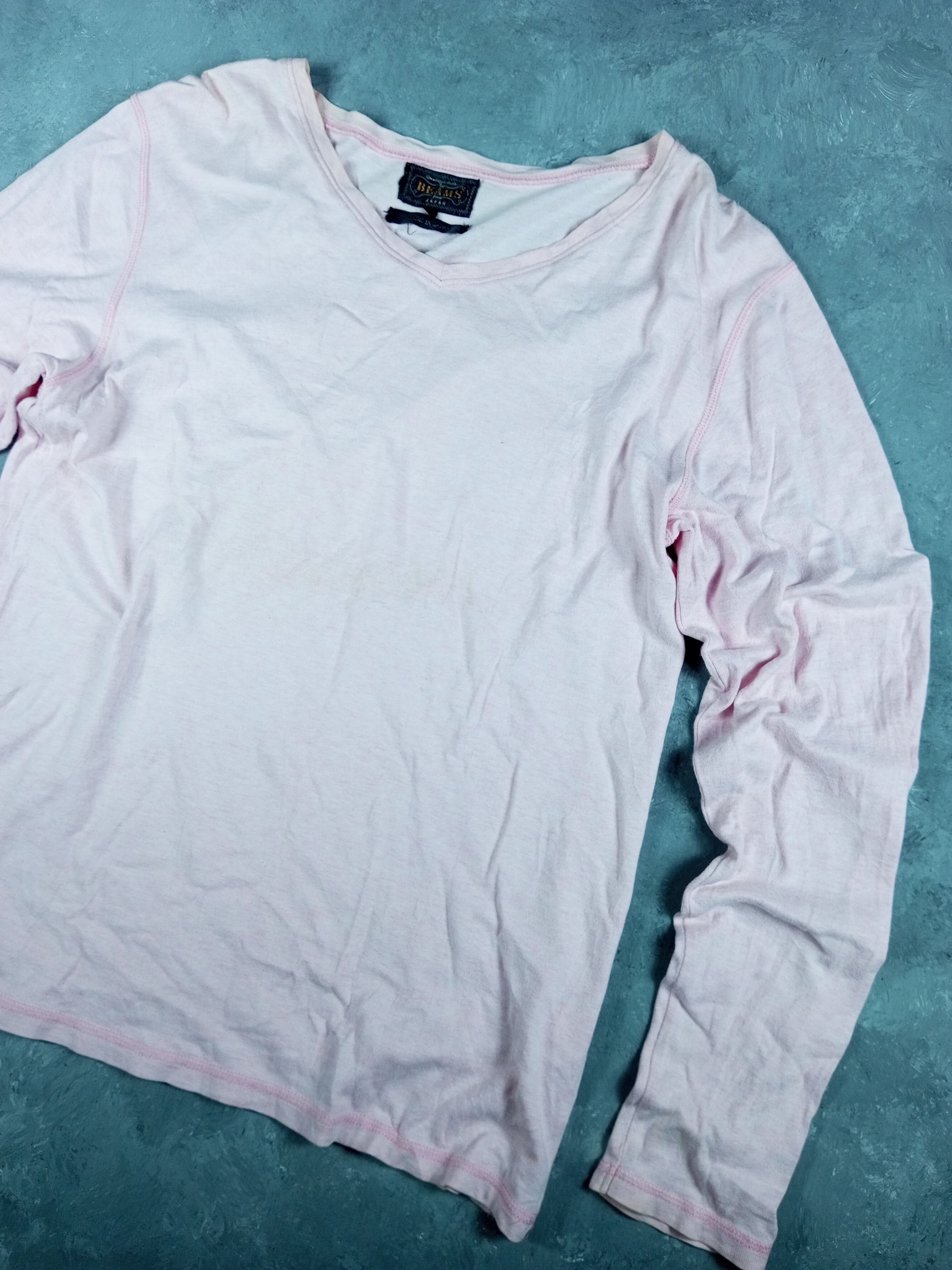 Beams Plus Rare Vintage V Neck Japanese Brand Beams Longsleeve Shirt Size US S / EU 44-46 / 1 - 2 Thumbnail