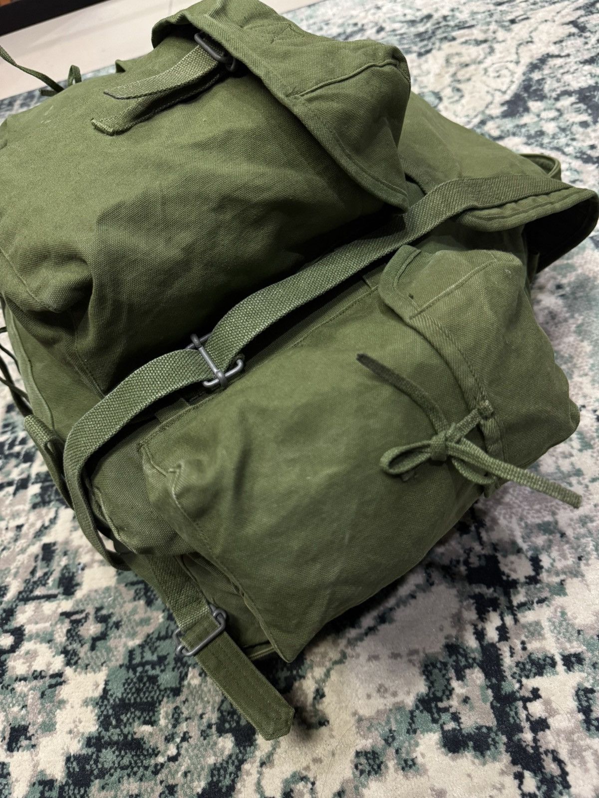 Vintage WWII WW2 US ARMY STYLE POUCH HAVERSACK BACKPACK US M14 BAG Size ONE SIZE - 3 Thumbnail