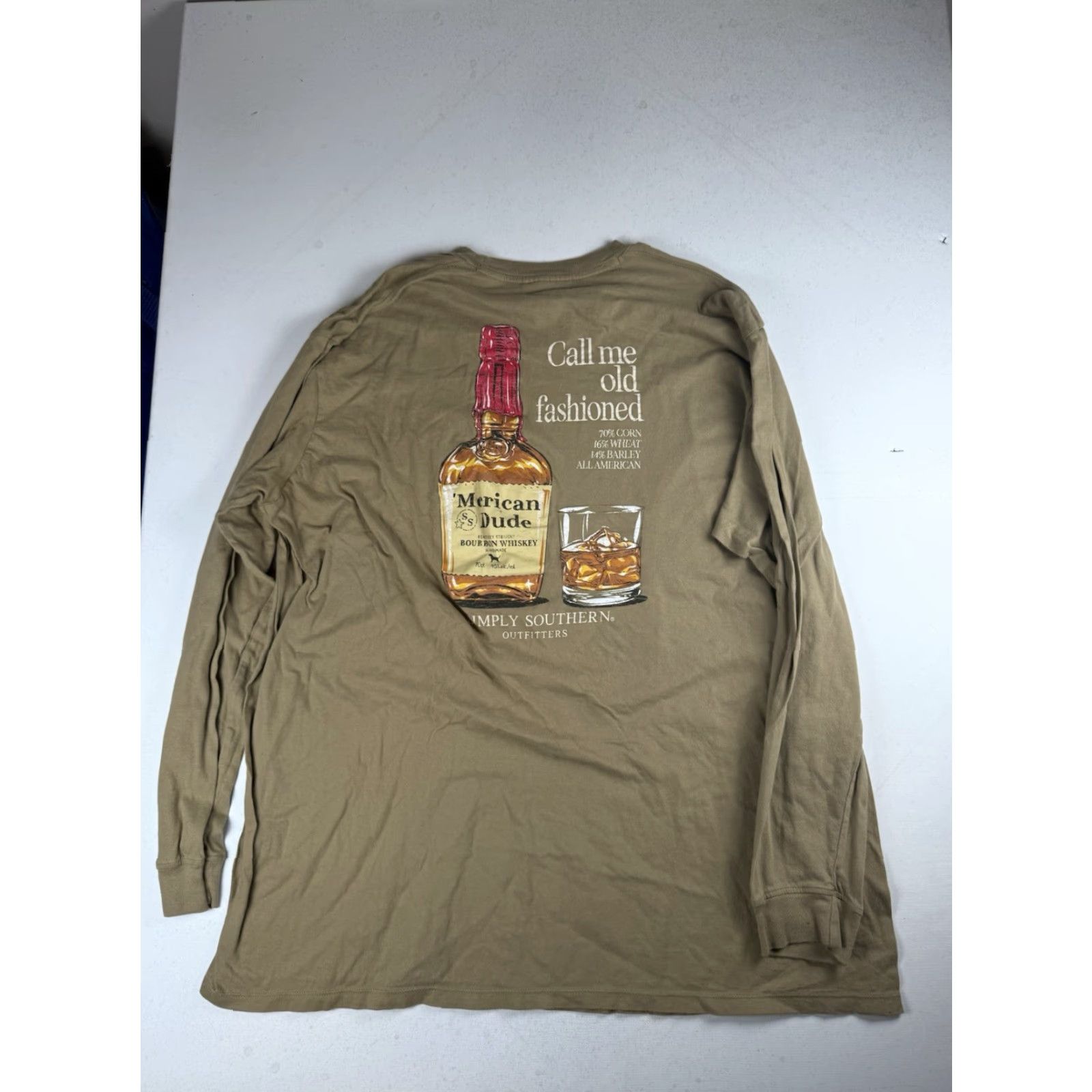 Vintage Simply Southern Men's Merican Dude Long Sleeve Graphic Tee 2XL Brown Shirt Mens Size US XXL / EU 58 / 5 - 2 Thumbnail