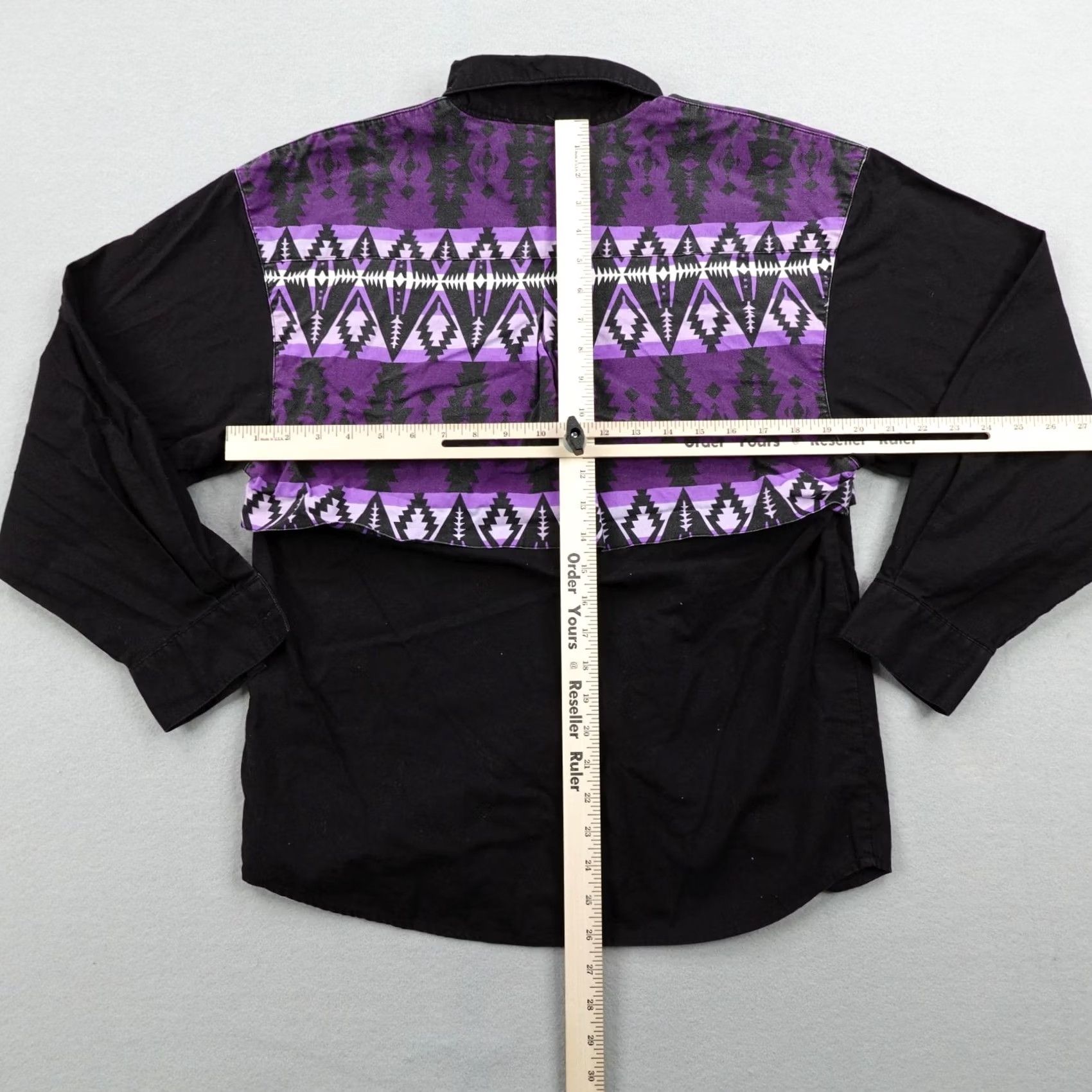 Wrangler Vintage Wrangler Womens Large Black Purple Western Aztec Southwestern 90s Button-Up Shirt Size L / US 10 / IT 46 - 4 Thumbnail