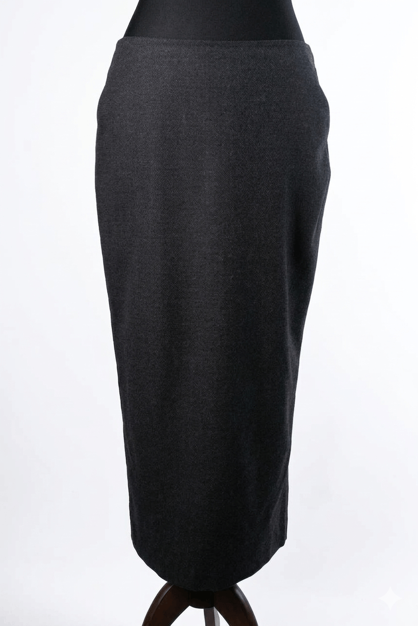 Fabiana Filippi Women's Fabiana Filippi Gray Wool Maxi Pencil Skirt Size L Size 34" / US 12 / IT 48 - 1 Thumbnail