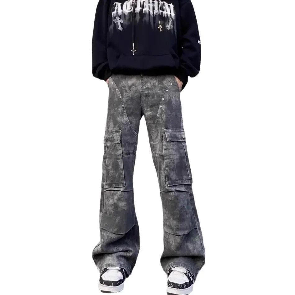 Japanese Brand Retro camouflage pocket micro flared jeans Size US 32 / EU 48 - 5 Thumbnail