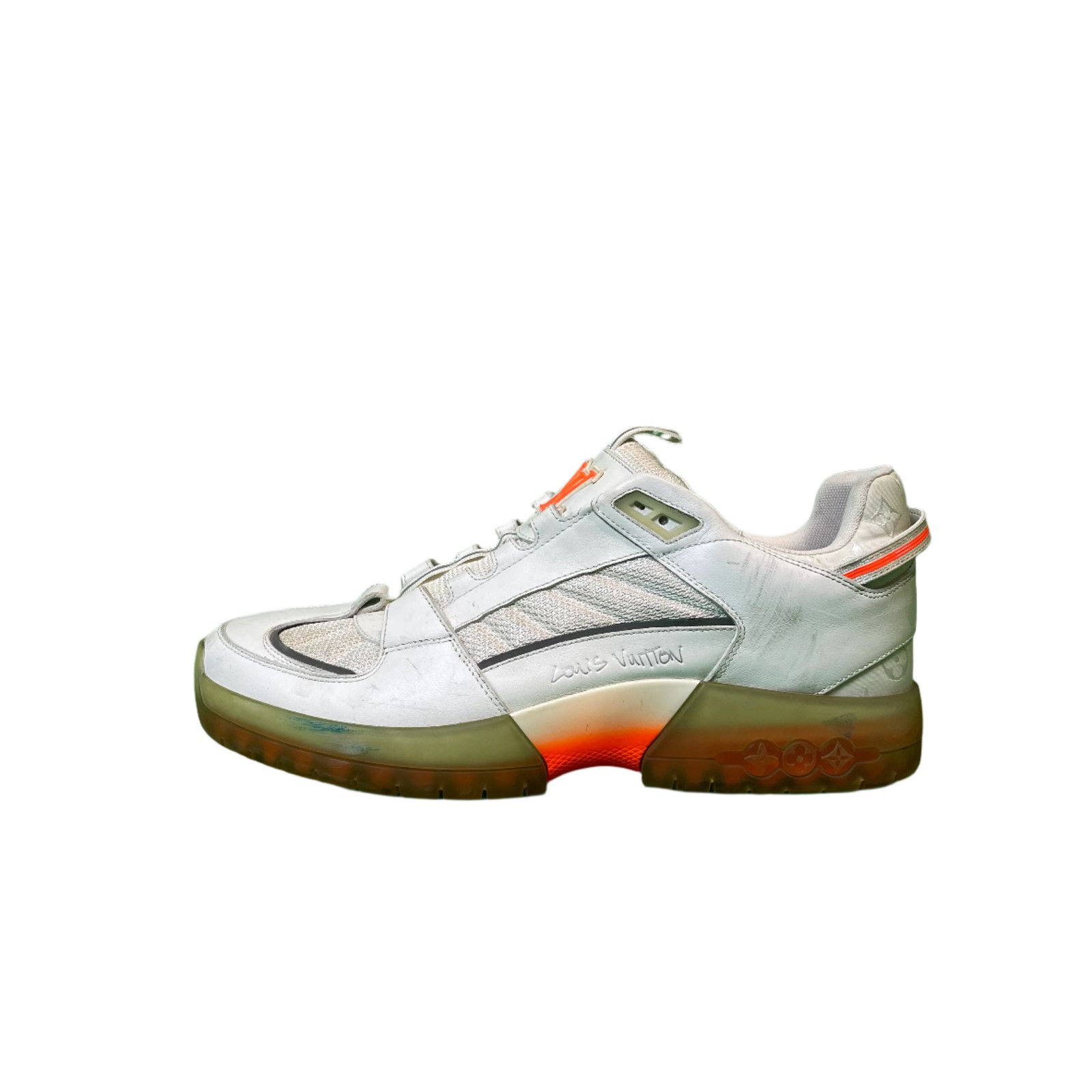 Louis Vuitton LV Monogram White & Orange Sneaker Size US 10 / IT 40 - 1 Thumbnail