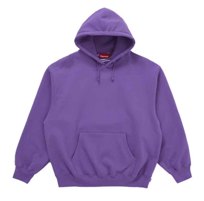 Supreme Satin Appliqué Hooded Sweatshirt (FW25) Violet M