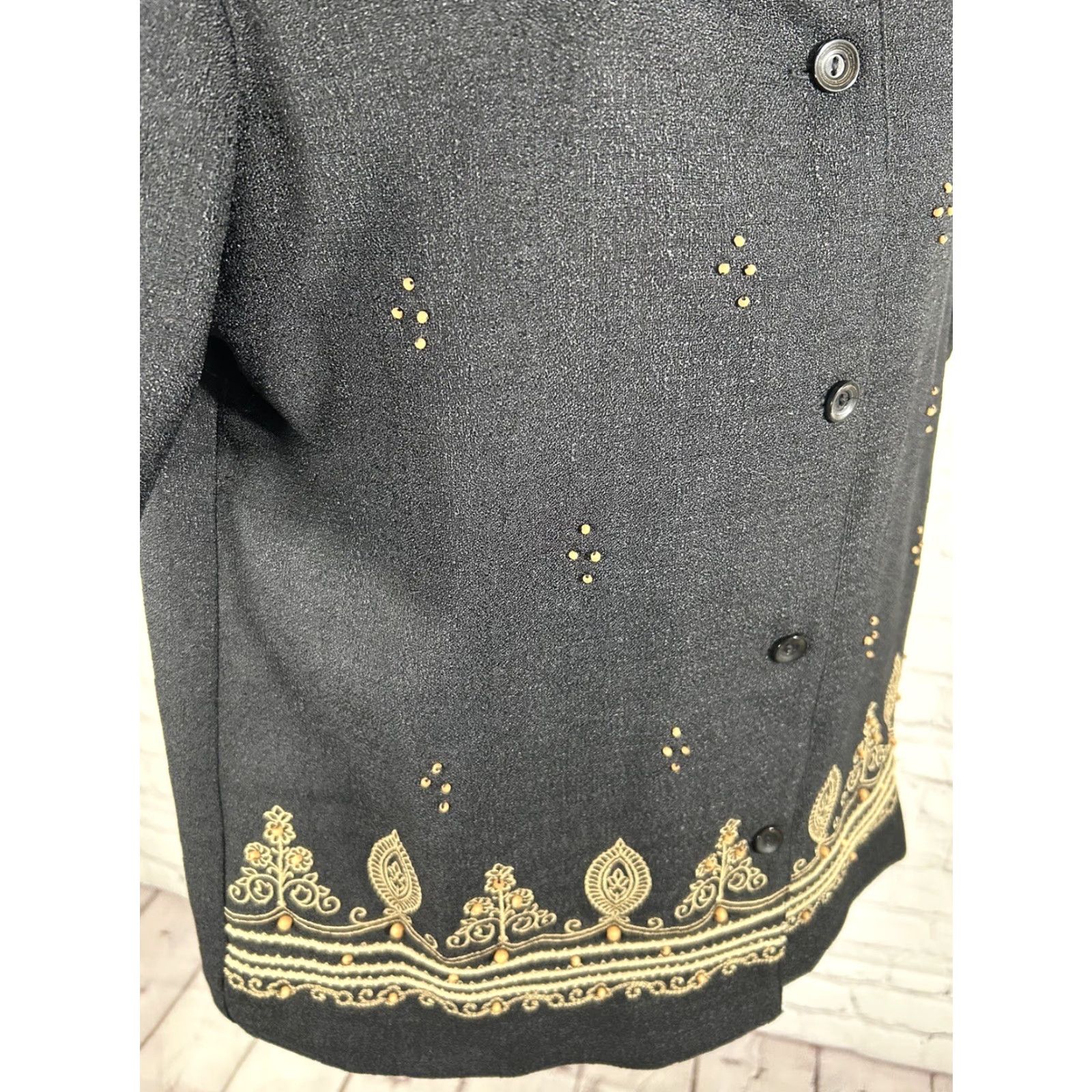 Vintage NWT Alfred Dunner Black Beaded Embroidered Shoulder Padded Shirt Women’s 8 Size M / US 6-8 / IT 42-44 - 5 Thumbnail