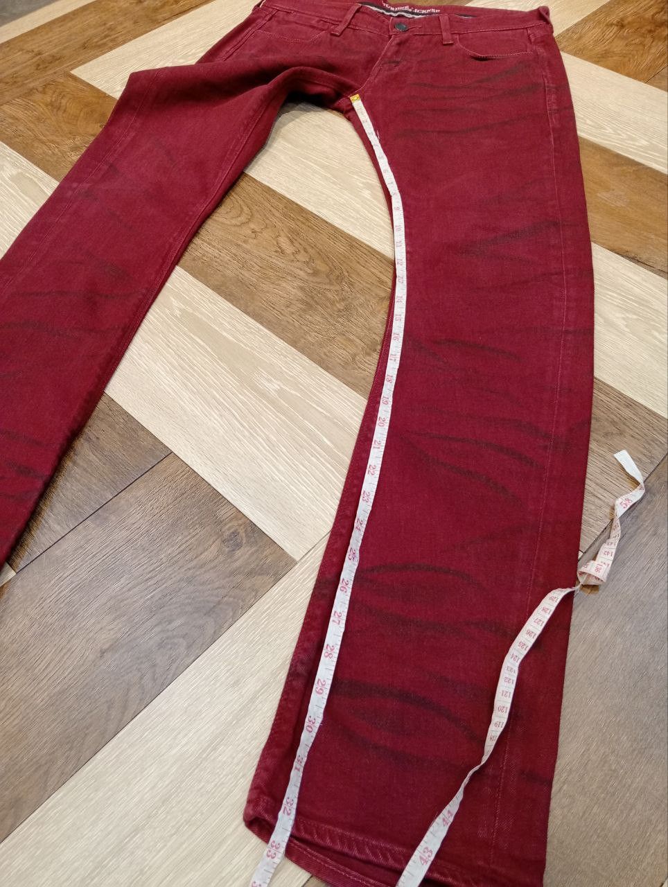 Murder License MURDER LICENSE MAROON MUDWASH WHISKER FADE CURVE JEANS Size US 33 - 16 Thumbnail