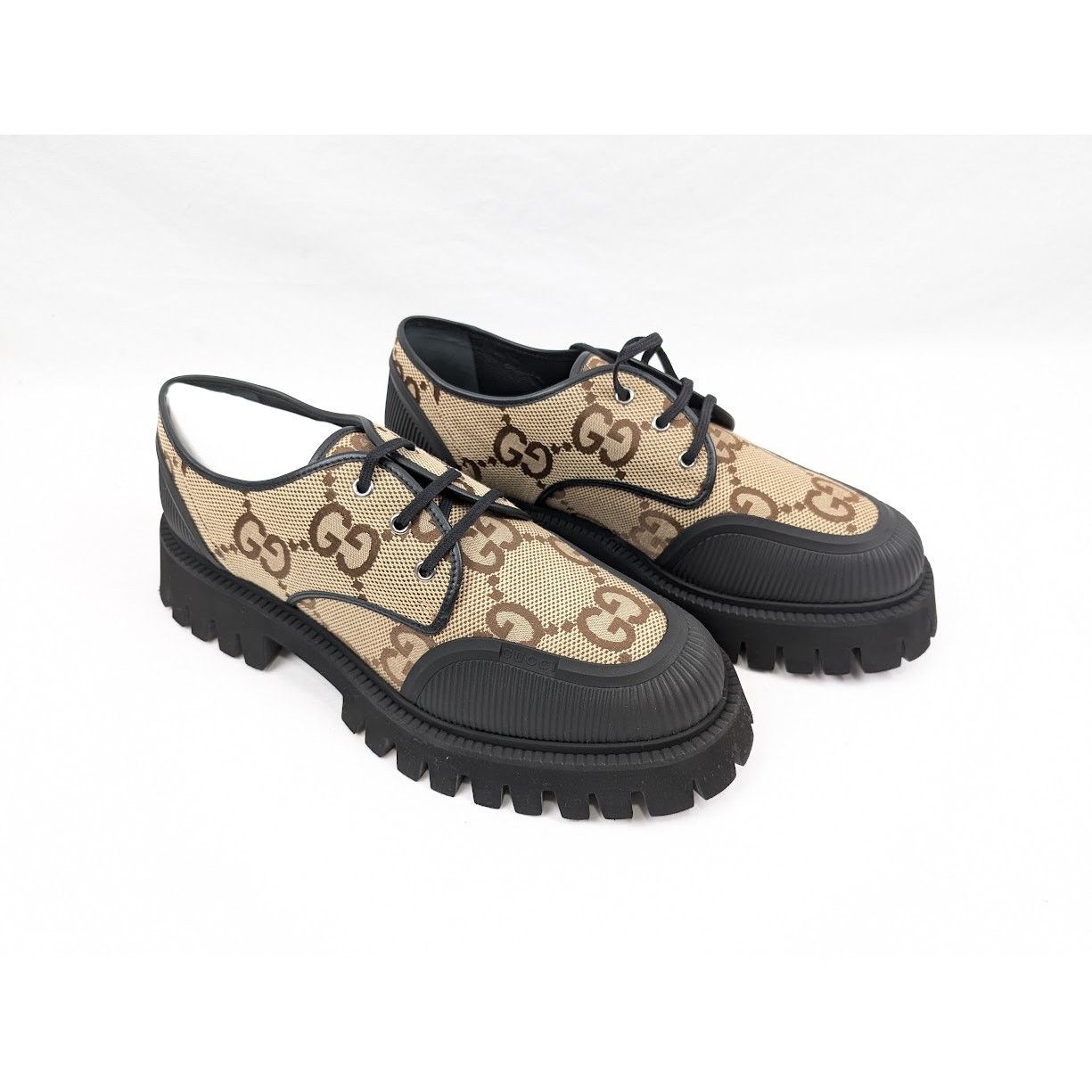 Gucci o1rshd1 Macro GG Canvas Soft Shoes in Camel Ebony/Nero Size US 12.5 / EU 45-46 - 13 Thumbnail