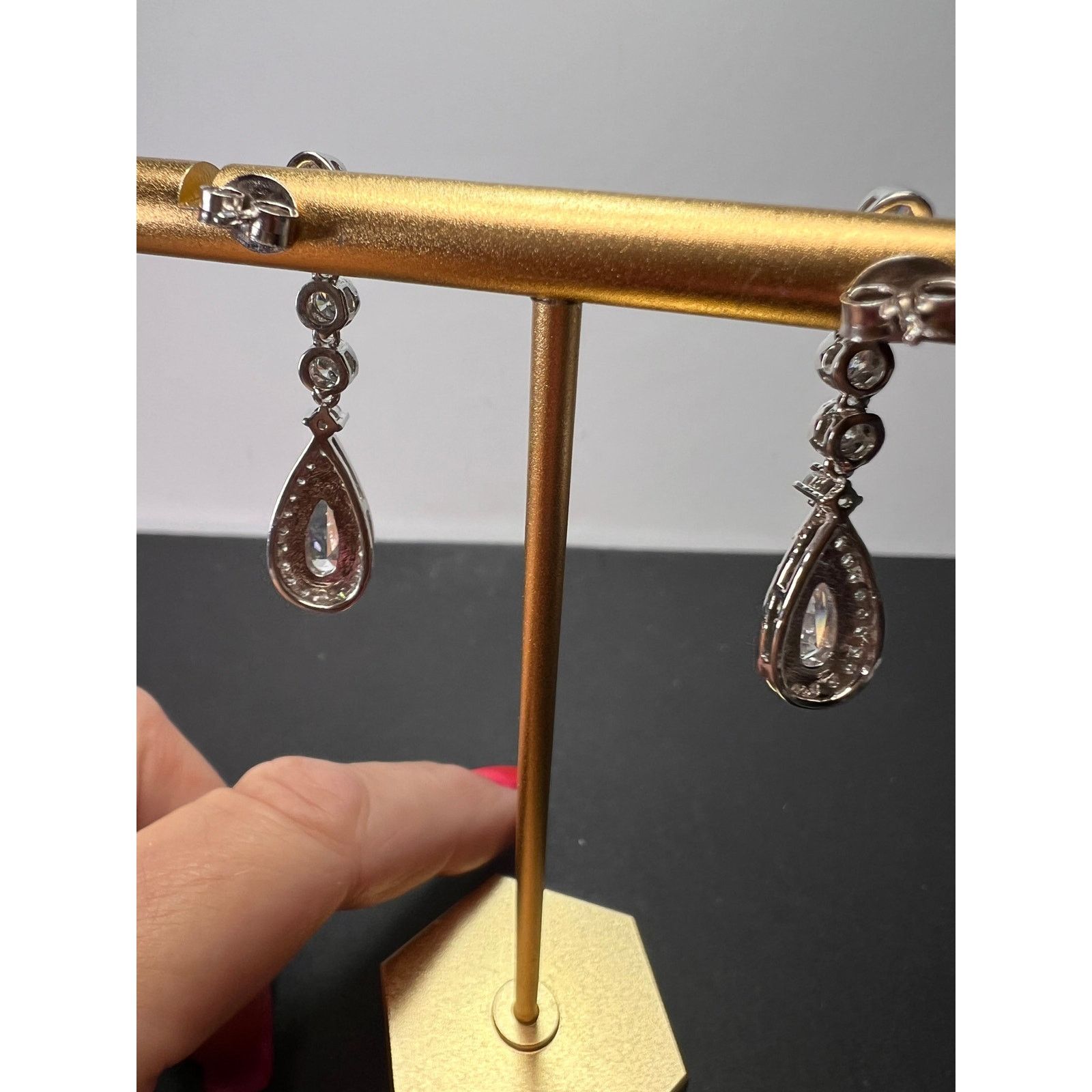Other Teardrop CZ sterling silver dangle earrings Size ONE SIZE - 6 Thumbnail