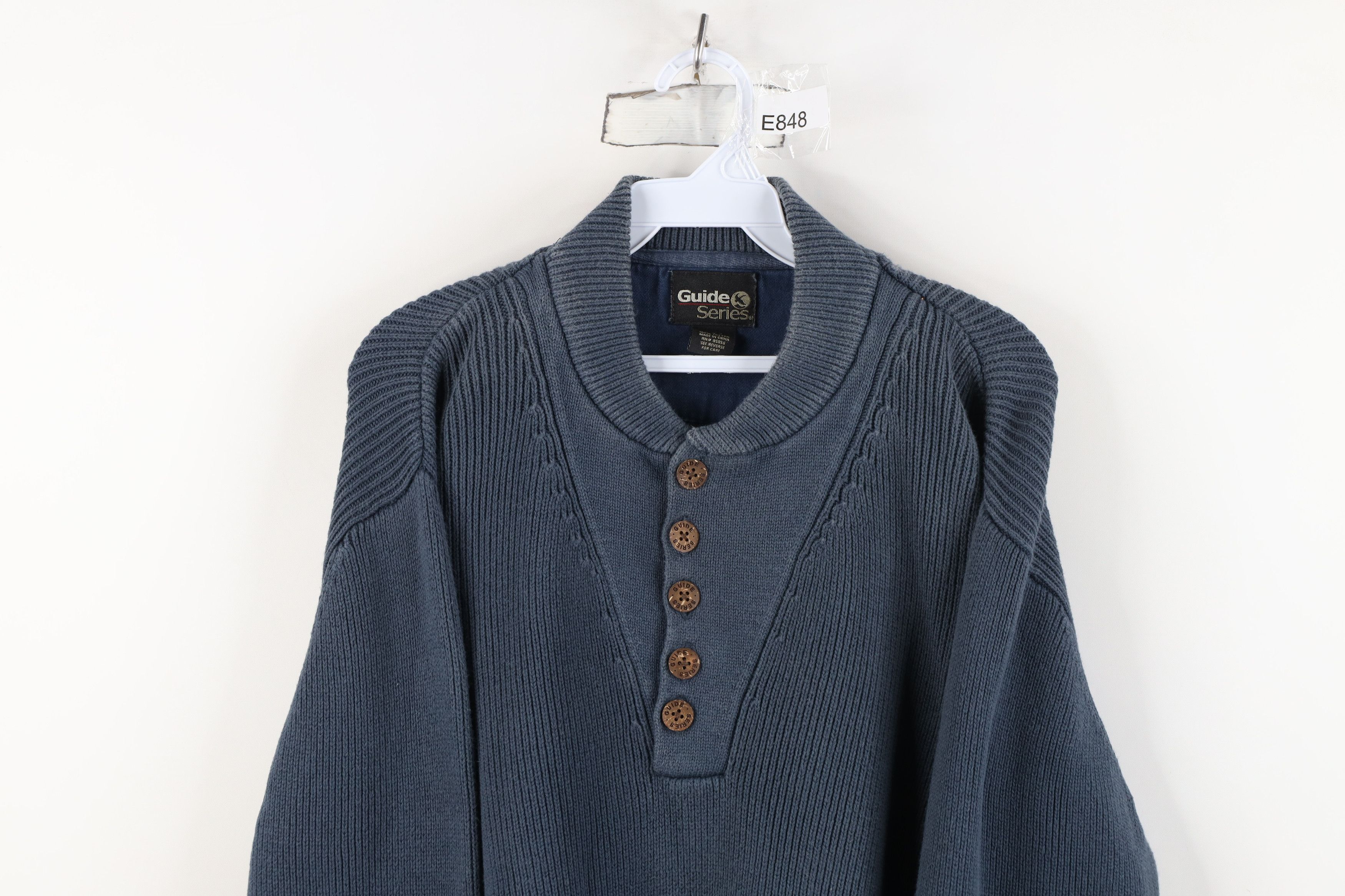 Vintage Vintage Streetwear Heavyweight Ribbed Knit Henley Sweater Size US L / EU 52-54 / 3 - 2 Thumbnail