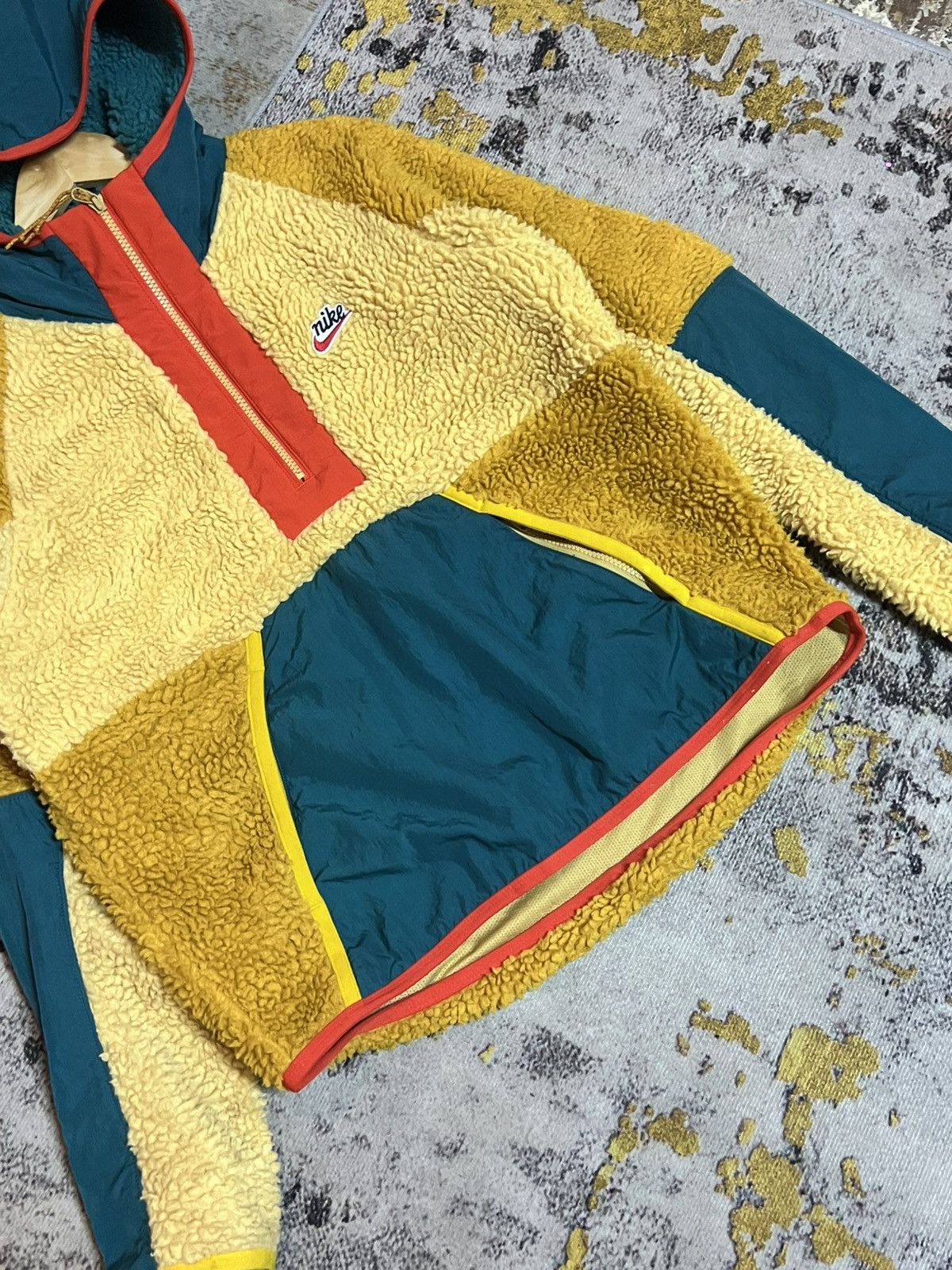 Nike Nike Multicolour Colorblock Halfzipper Sherpa Anorak Size US M / EU 48-50 / 2 - 3 Thumbnail