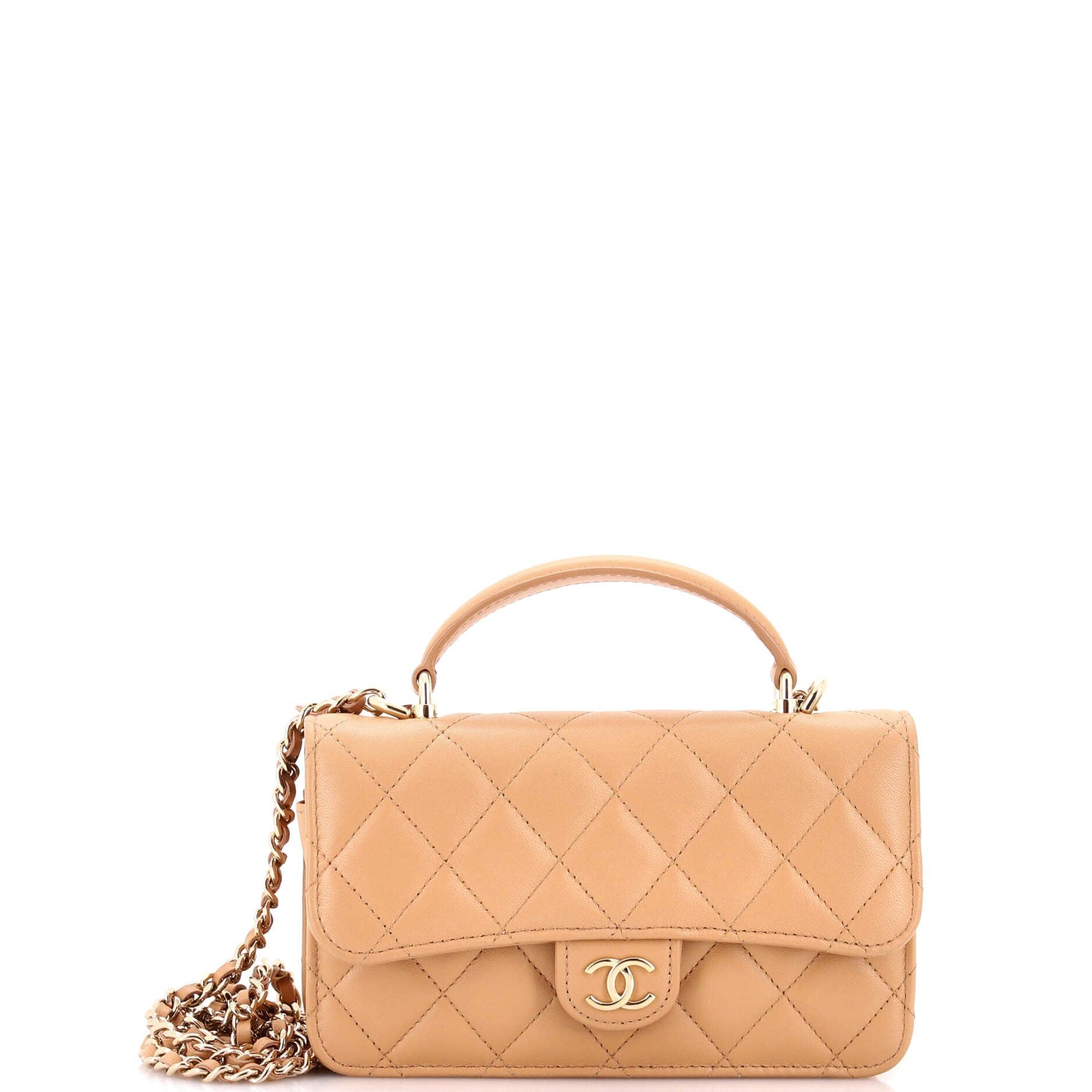 Chanel Classic Top Handle Flap Phone Holder with Chain Size ONE SIZE - 1 Thumbnail