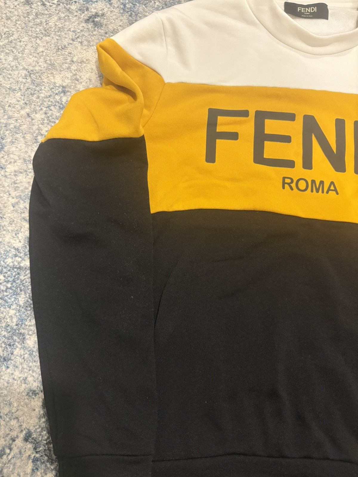 Fendi Men’s Rare Fendi Long sleeve sweater in yellow/black/white Size US S / EU 44-46 / 1 - 4 Thumbnail