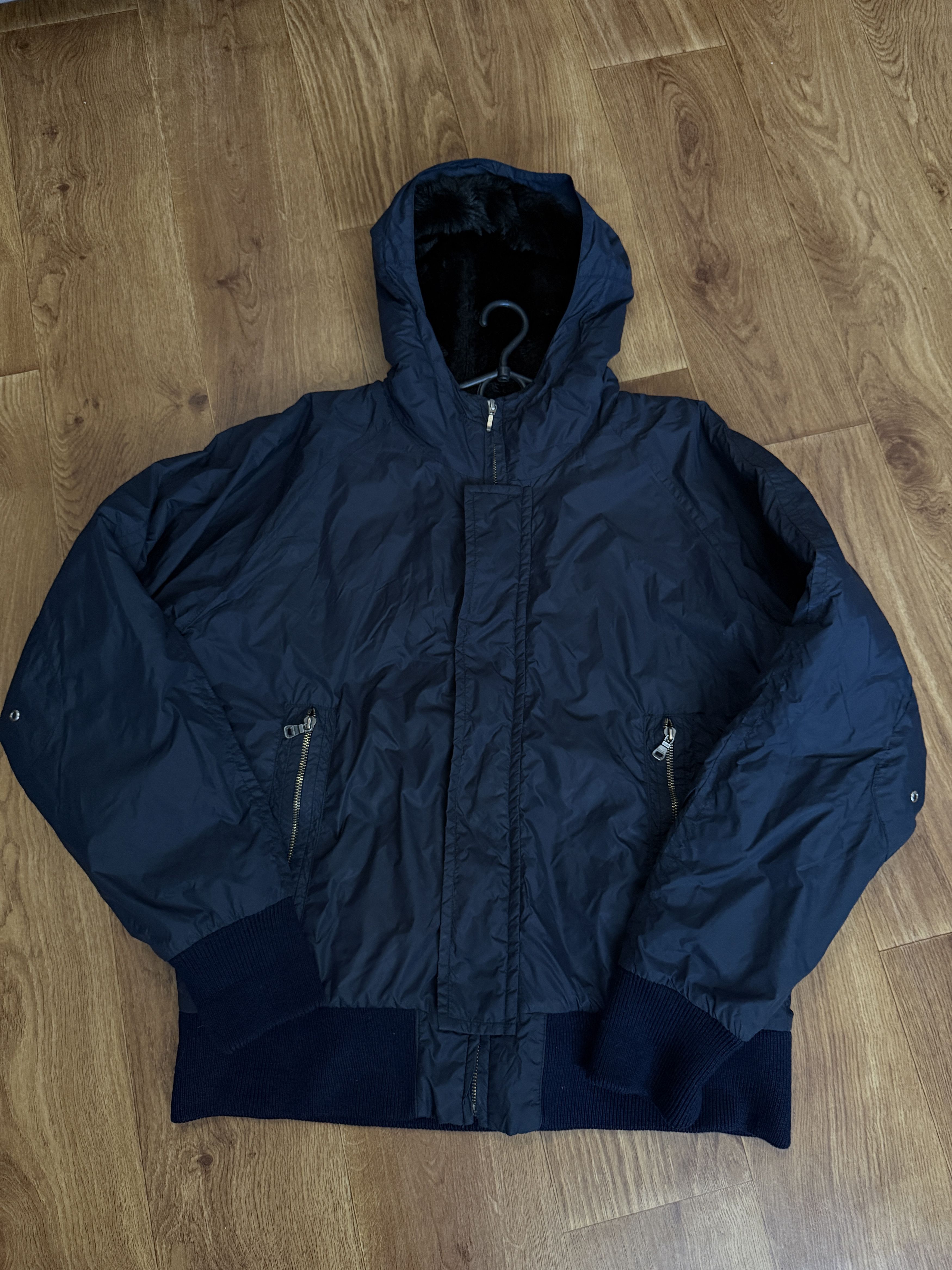 Hugo Boss Hugo Boss Bomber Fur Hood Y2K Rare Sz L Size US L / EU 52-54 / 3 - 10 Thumbnail