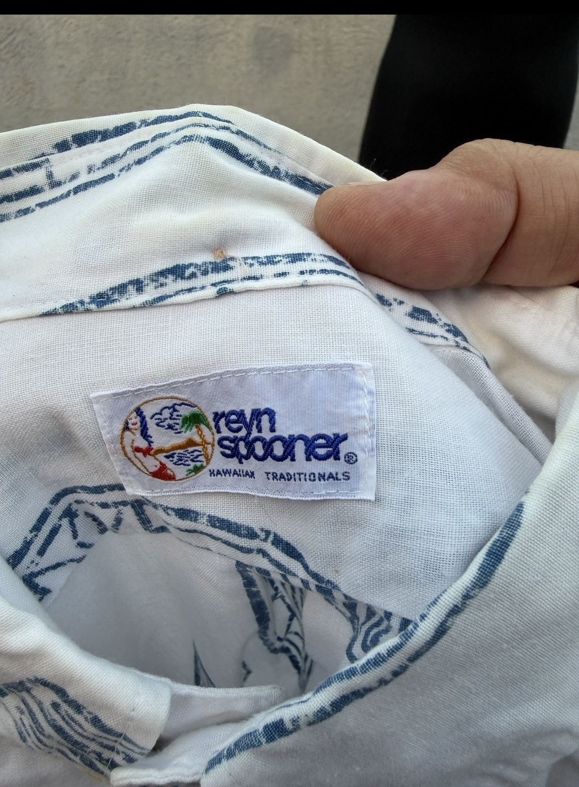 Reyn Spooner PreOwned Reyn Spooner White/Blue Hawaiian Print Men's L Size US L / EU 52-54 / 3 - 4 Thumbnail