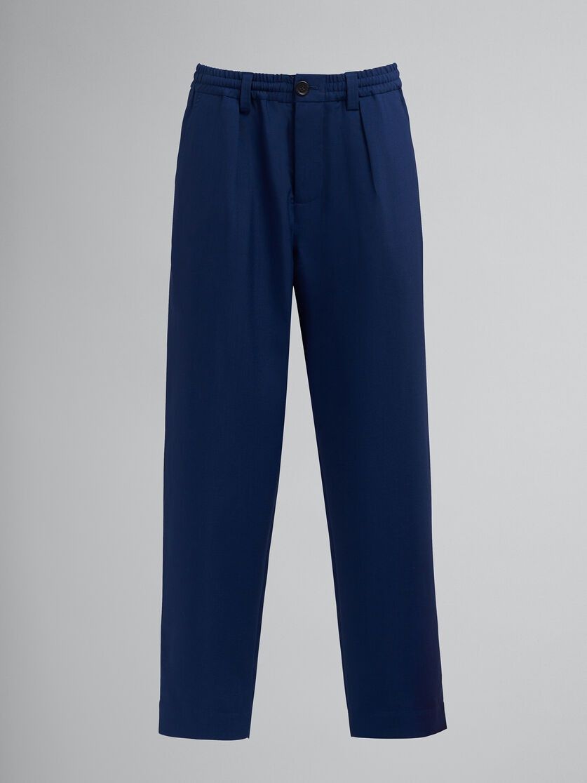 Marni o1w1db10125 Tropical Wool Cropped Trousers in Navy Blue Size 30" / US 8 / IT 44 - 1 Preview